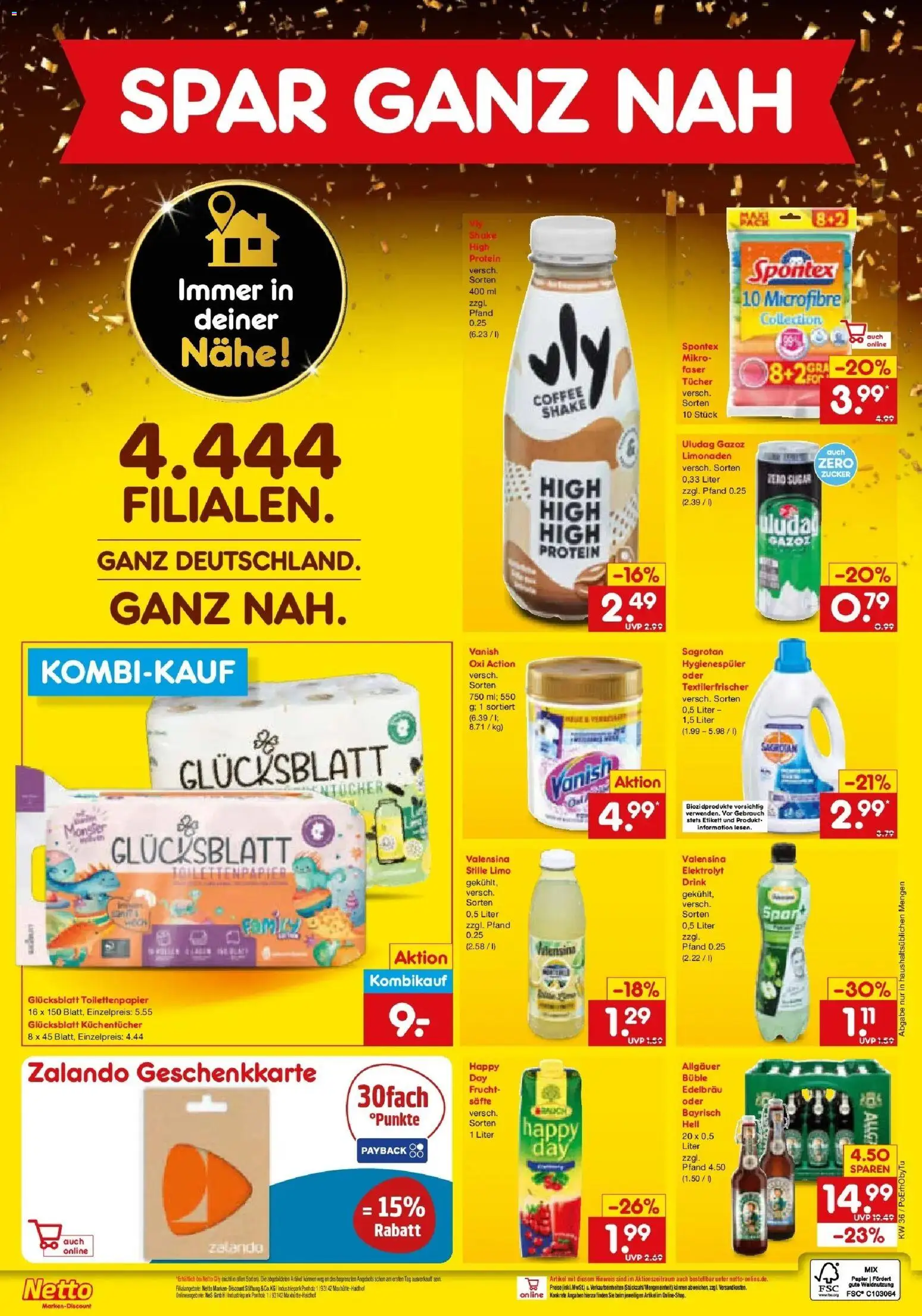 Netto Marken-Discount Prospekt Regensburg (ab 31.08.2026) » Angebote | Seite: 3 | Produkte: Valensina, Monster, Zucker, Toilettenpapier