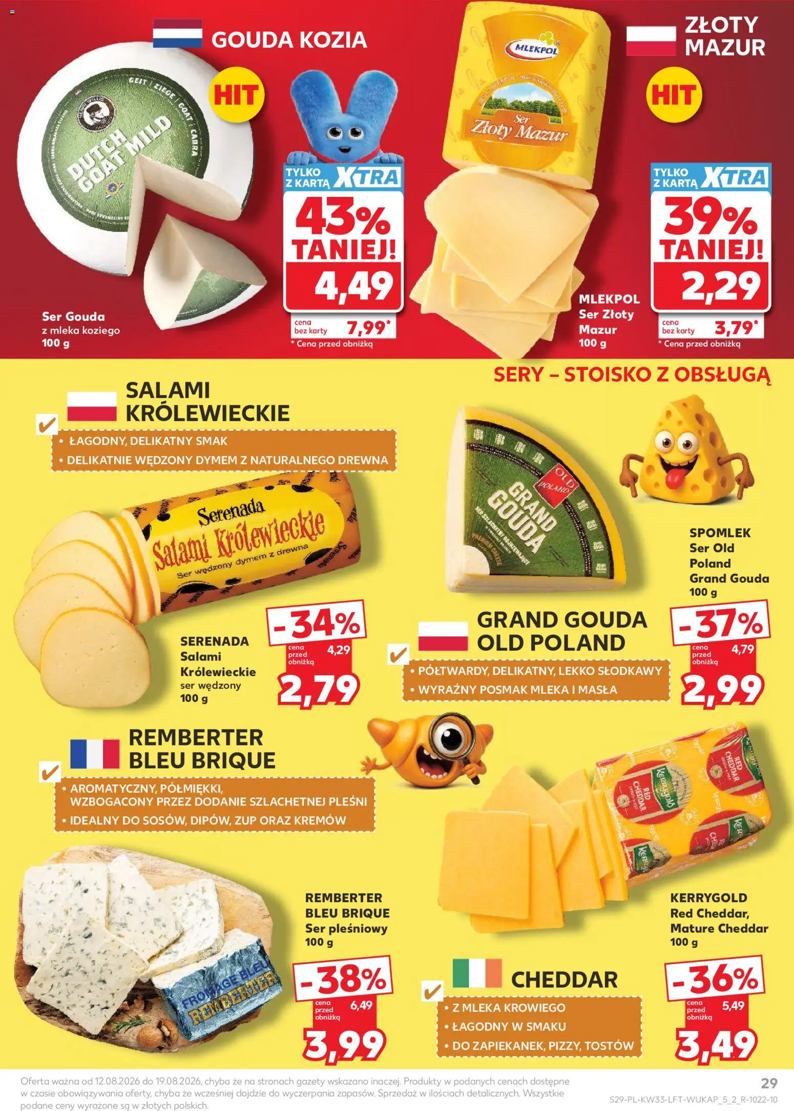 Kaufland Polsko leták od 12.08.2026 | Strana: 29 | Produkty: Gouda, Karty, Cheddar