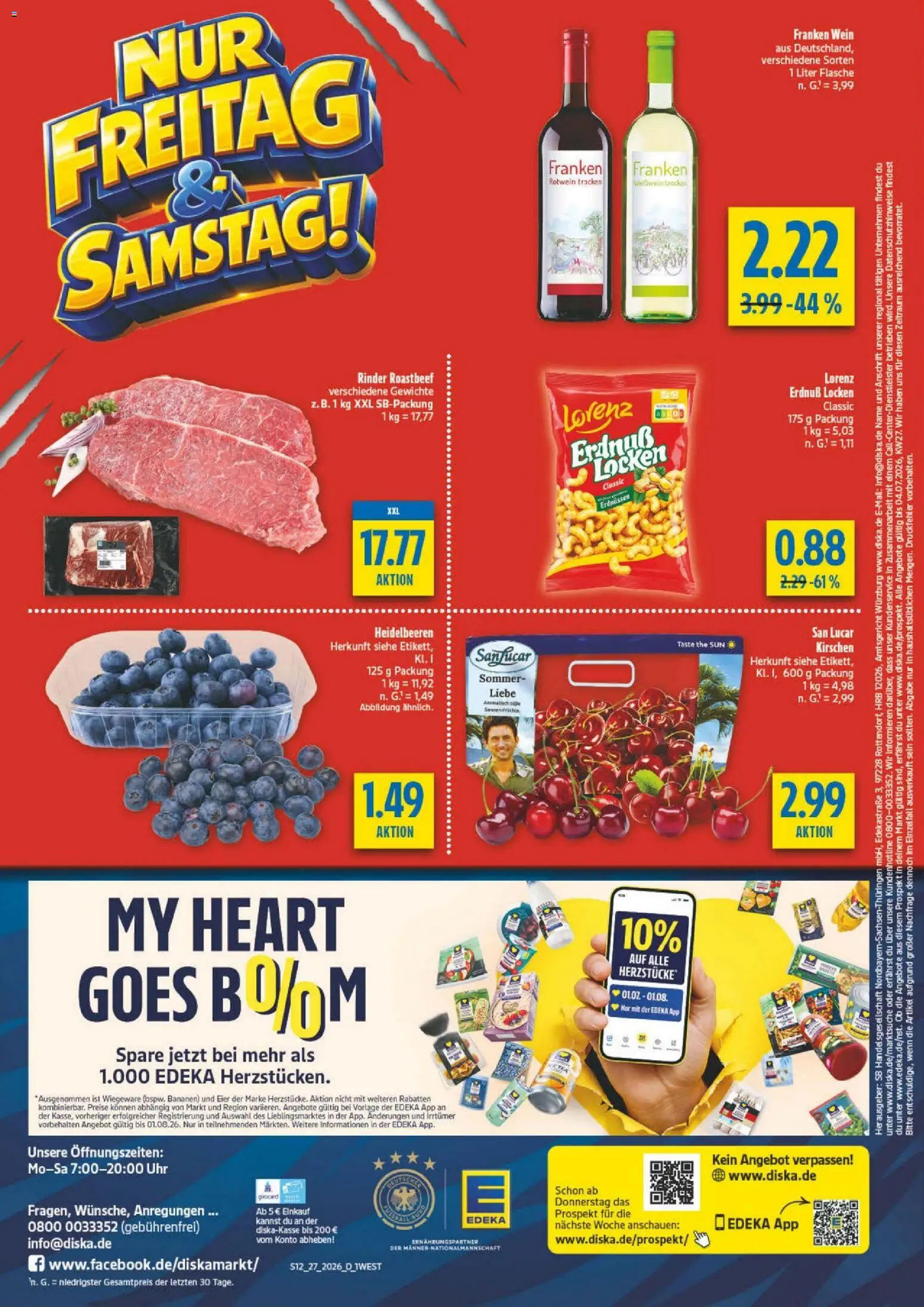 Diska - Diska Angebote Bayern KW27 – gültig ab 29.06.2026 | Seite: 16 | Produkte: Eier, Rotwein trocken, Heidelbeeren, Uhr