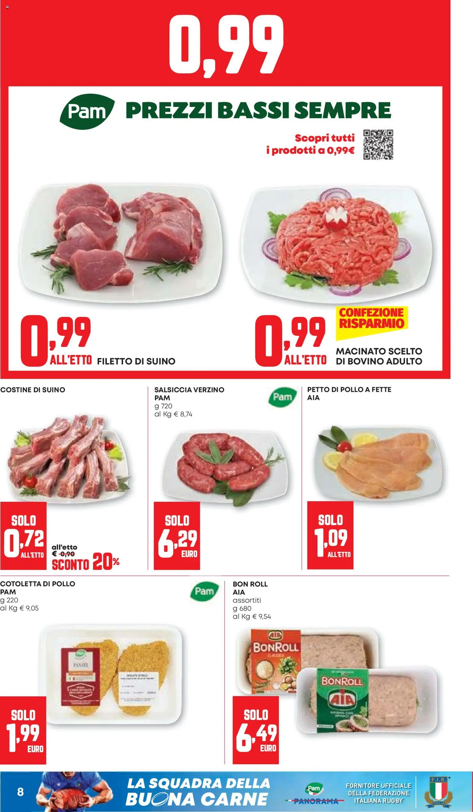 Volantino PAM del 22/10/2026 | Pagina: 8 | Prodotti: Pollo, Suino, Carne, Macinato