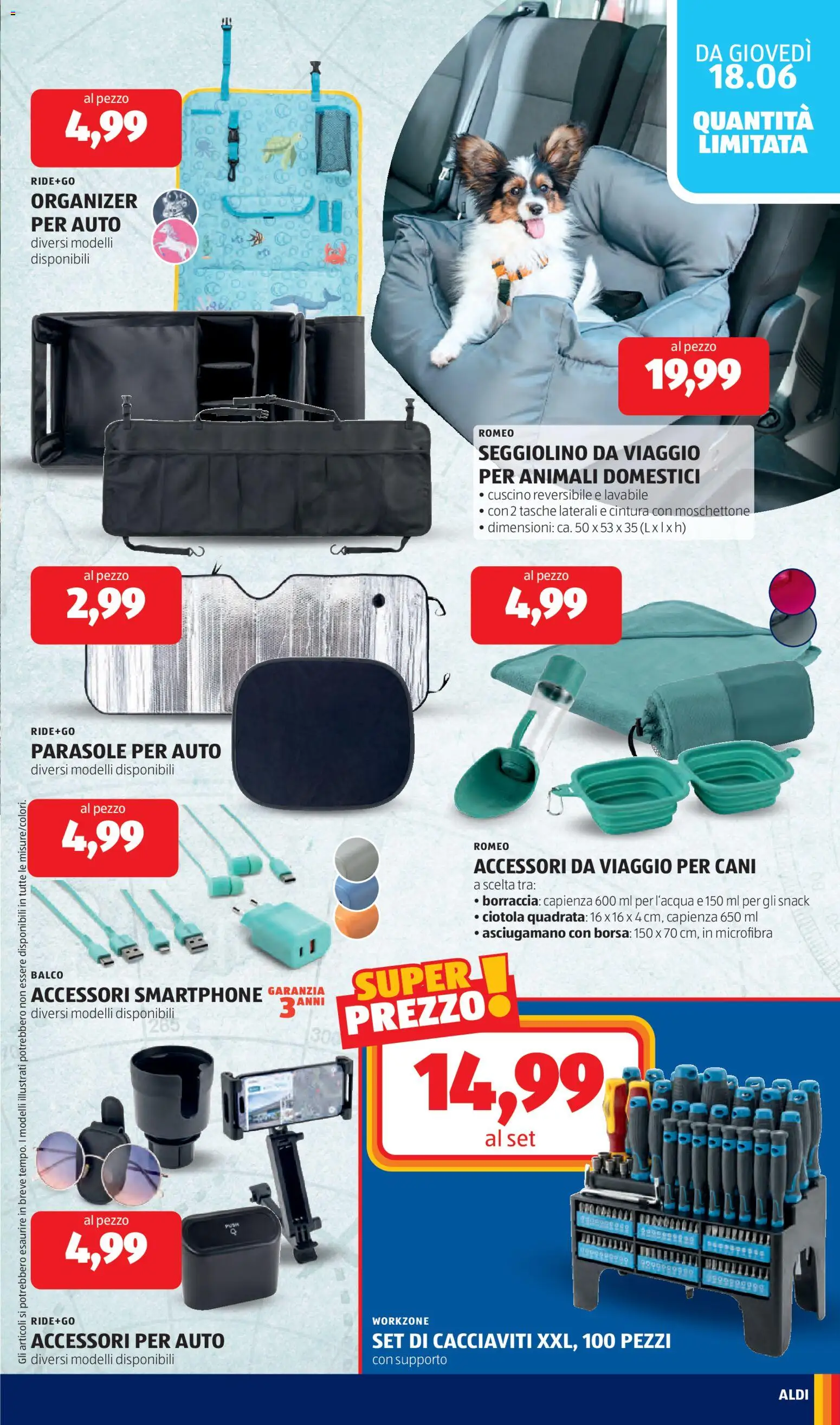 Volantino Aldi del 15.06.2026 | Pagina: 25 | Prodotti: Cintura, Seggiolino, Borsa, Borraccia