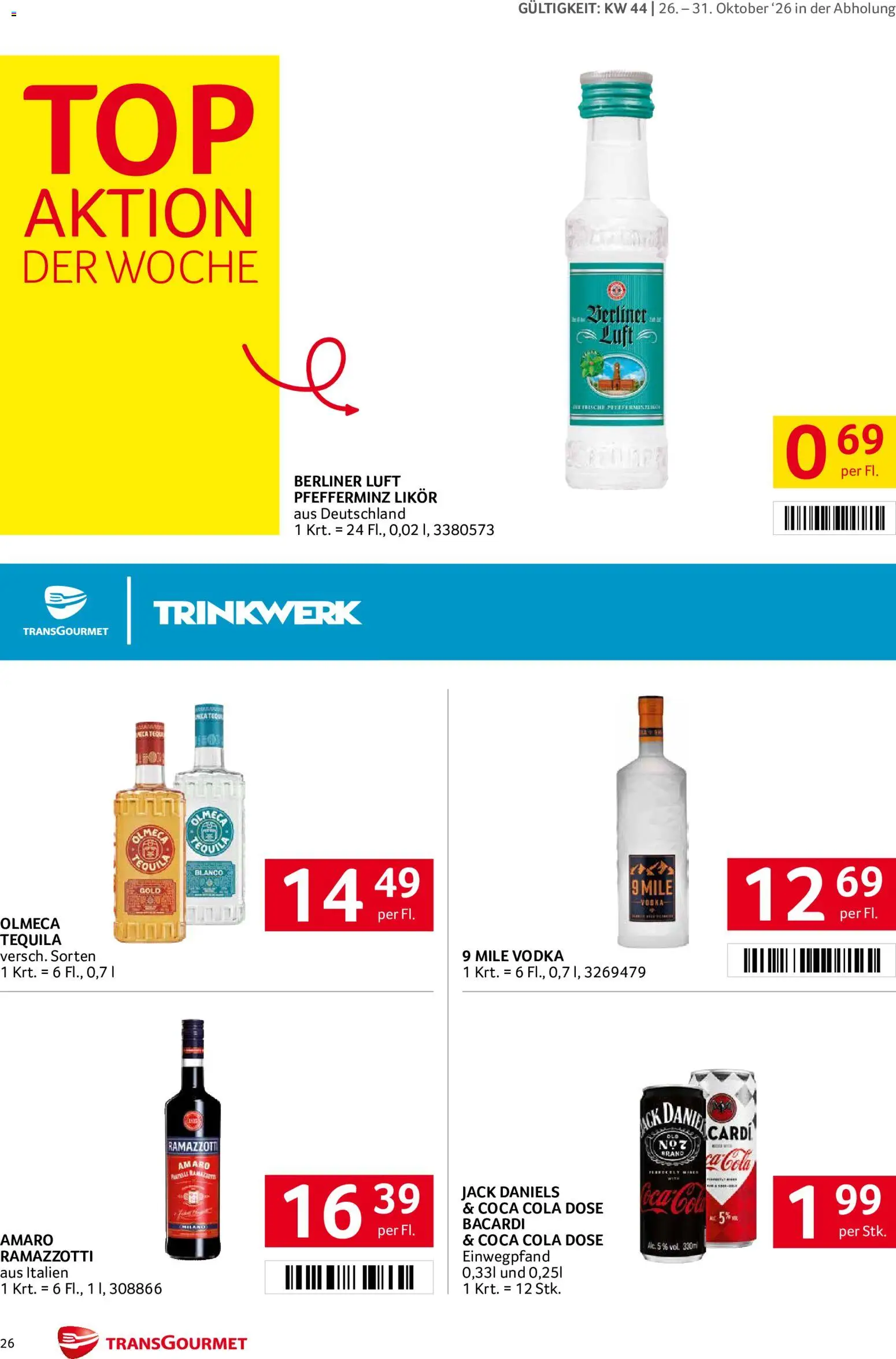 Transgourmet Abhol Aktion gültig ab 26.10.2026 | Seite: 26