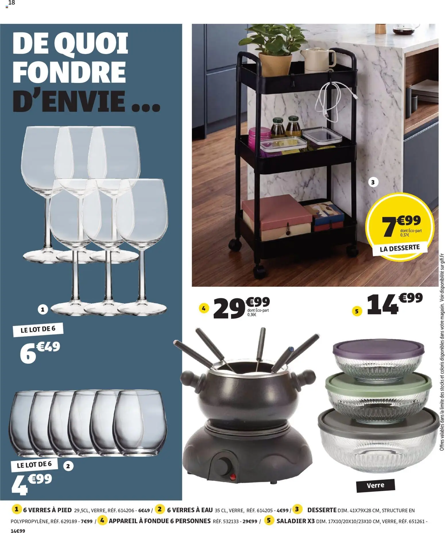 {H1} | Page: 18 | Produits: Appareil à fondue, Verres à eau, Verres