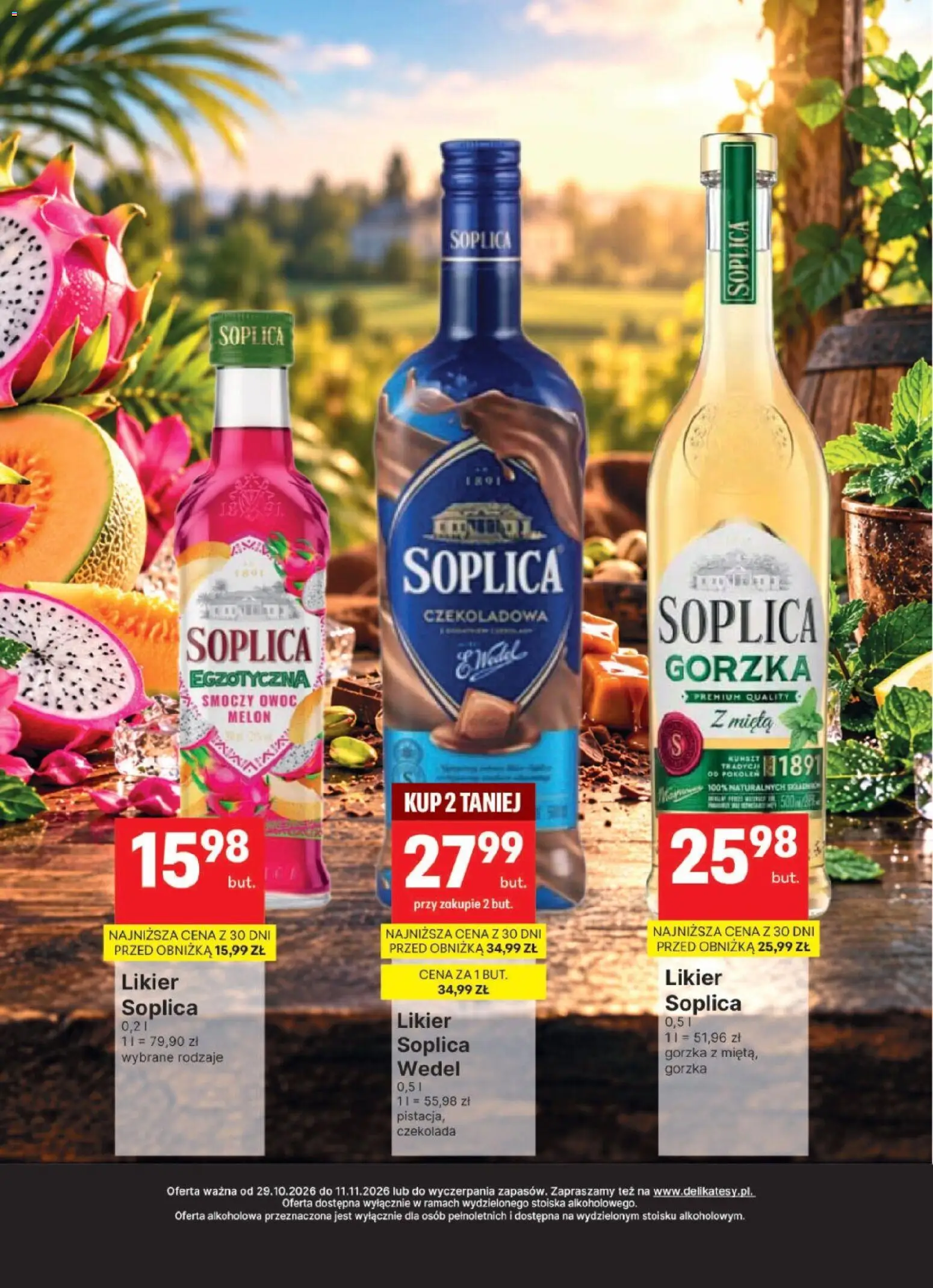 Delikatesy Centrum gazetka - DeliBarek od 29.10.2026 | Strona: 13 | Produkty: Melon, Czekoladowa, Smoczy owoc, Soplica