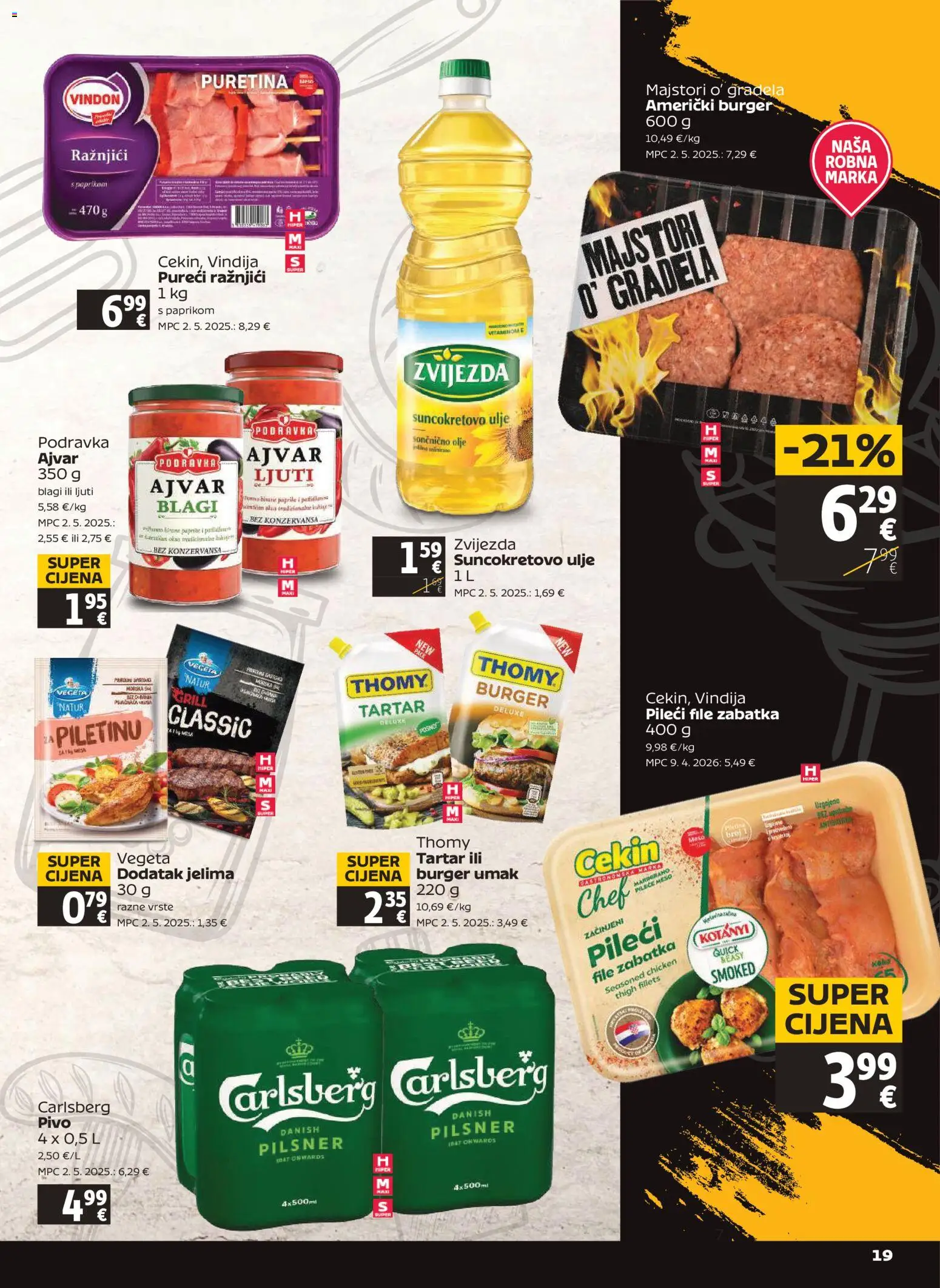 Tommy katalog | vrijedi od 30.07.2026 | Stranica: 19 | Proizvodi: Puretina, Pileći file, Ajvar, Umak