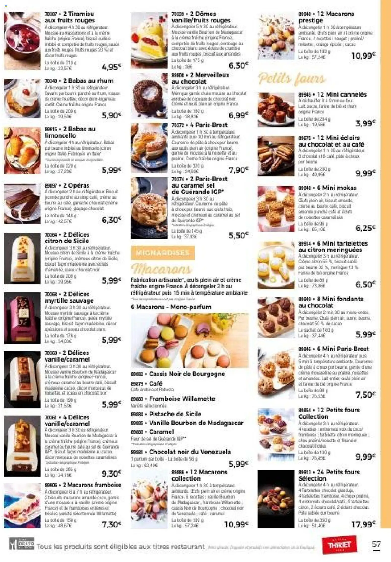 {H1} | Page: 57 | Produits: Citron, Framboise, Chocolat, Bourbon