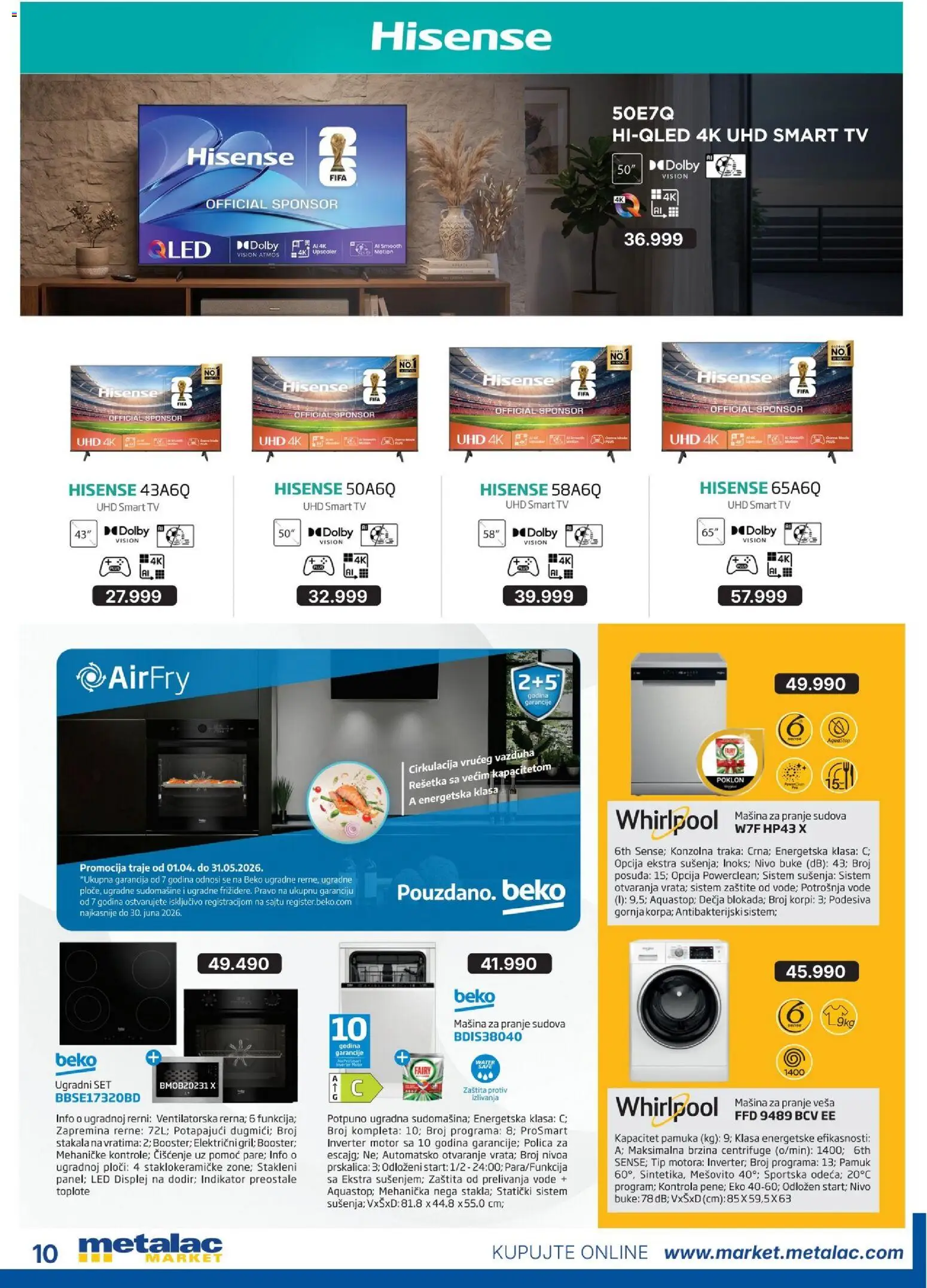 Metalac Market katalog - važi od 01.05.2026 | Strana: 10 | Proizvode: Rešetka, Polica, Odeća, Mašina za pranje veša