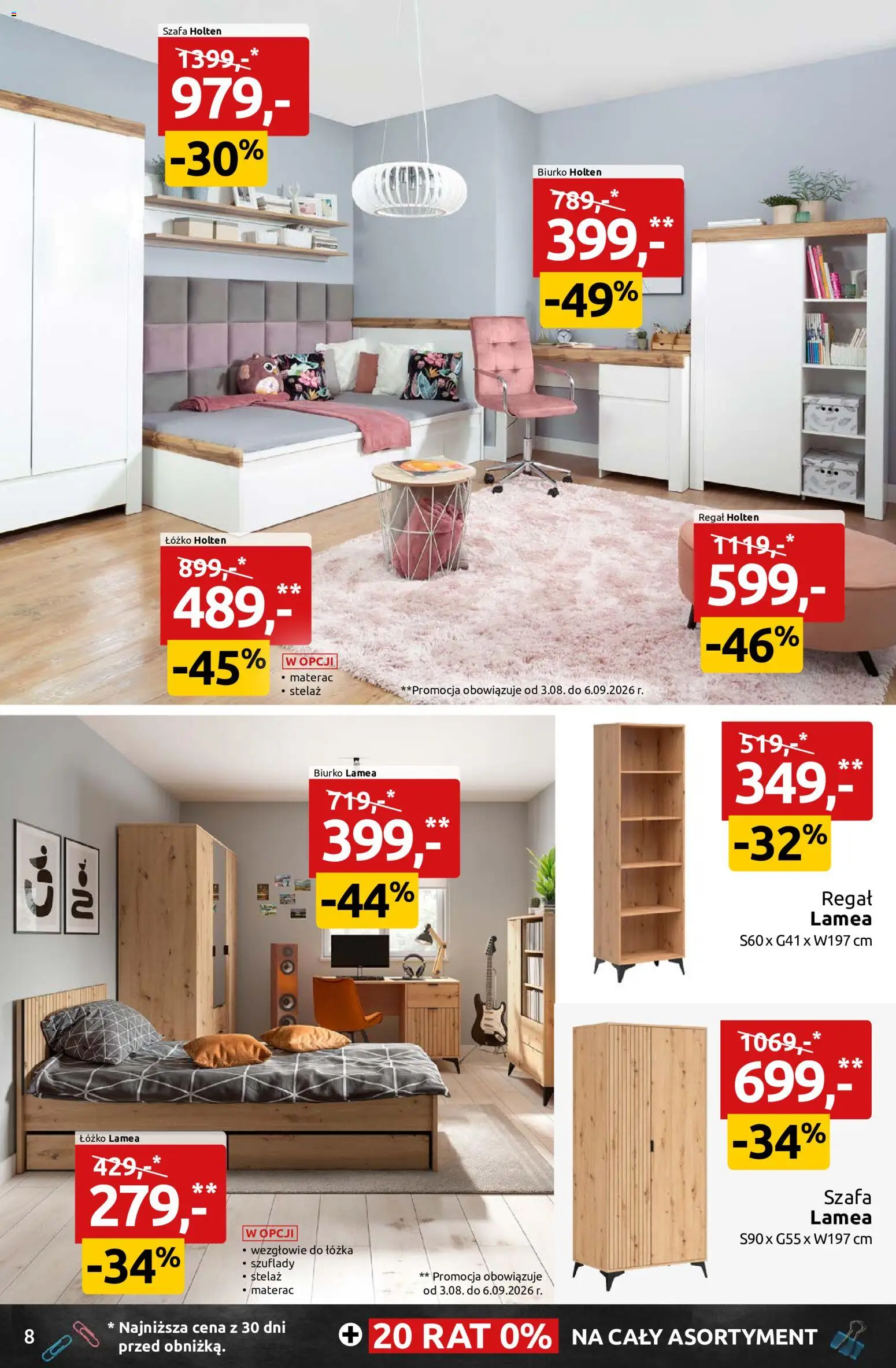 Black Red White promocje od 03.08.2026 | Strona: 8 | Produkty: Łóżko, Materac, Szafa, Biurko
