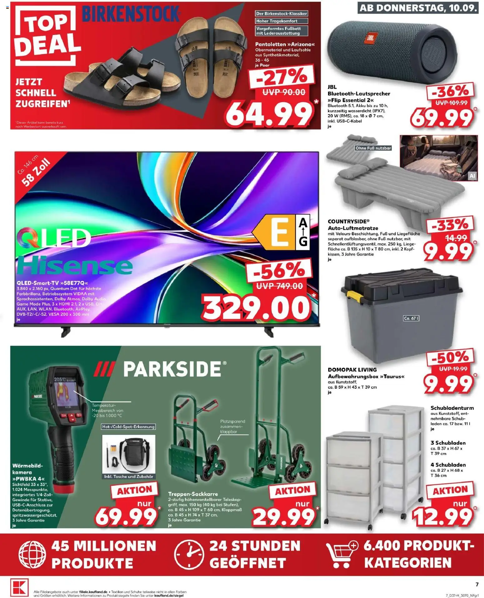 Kaufland Prospekt Leipzig – gültig ab 10.09.2026 | Seite: 7 | Produkte: Tasche, Hisense, Liege, Audio