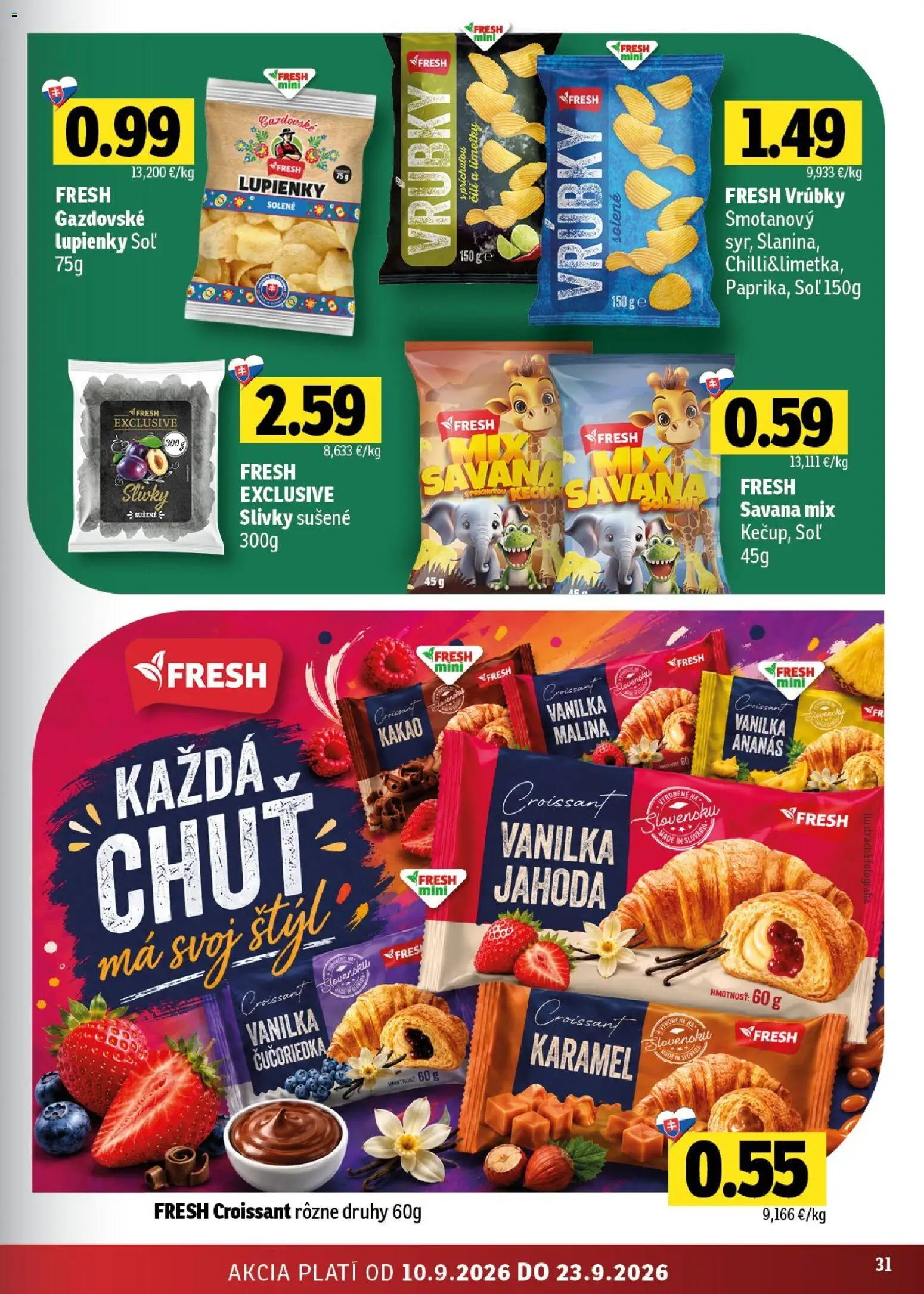 Nové Fresh akcie – leták je platný od 10.09.2026 | Strana: 31