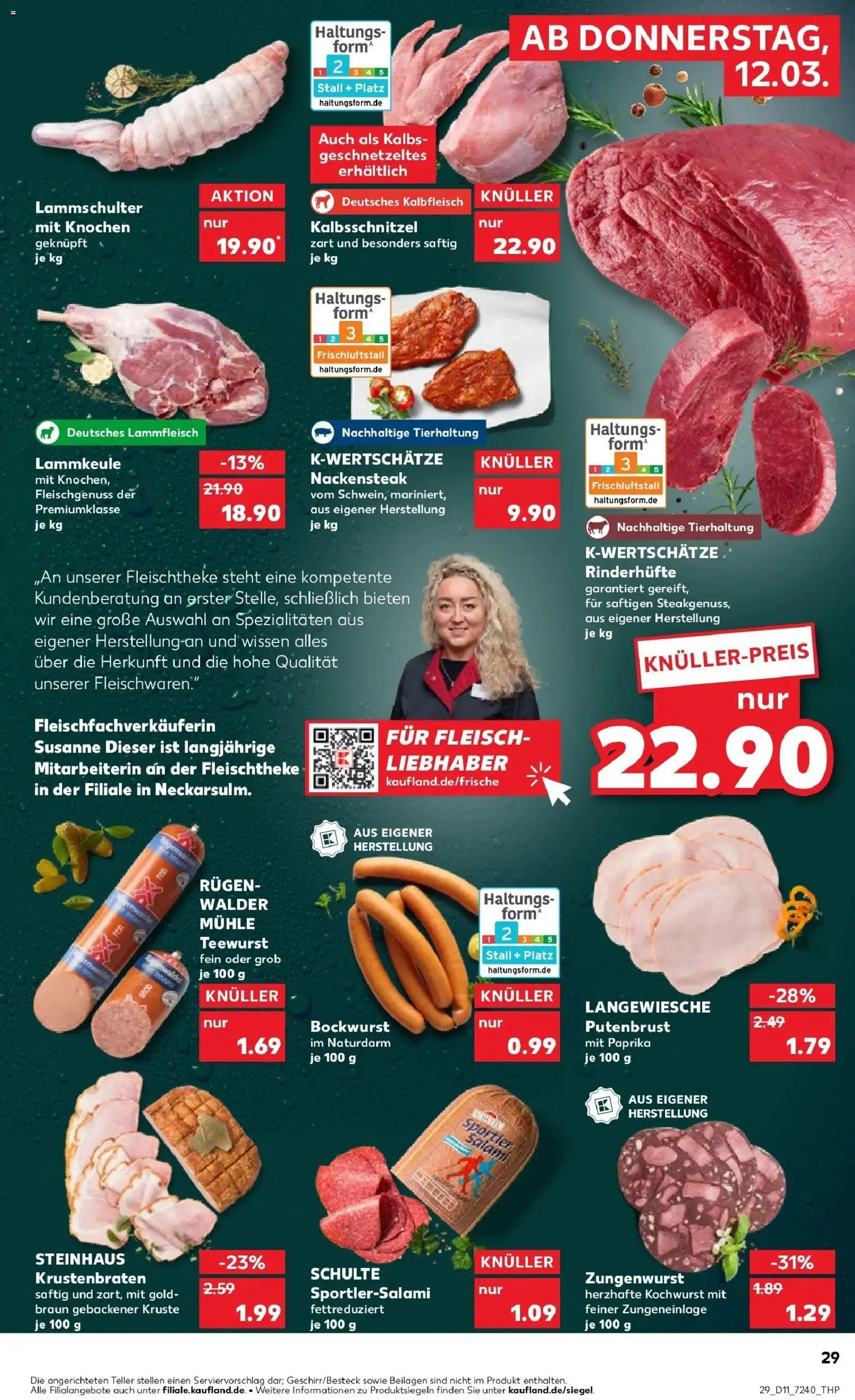 Kaufland Prospekt Iserlohn	 – gültig ab 09.03.2026 | Seite: 41 | Produkte: Lammkeule, Krustenbraten, Salami, Fleisch