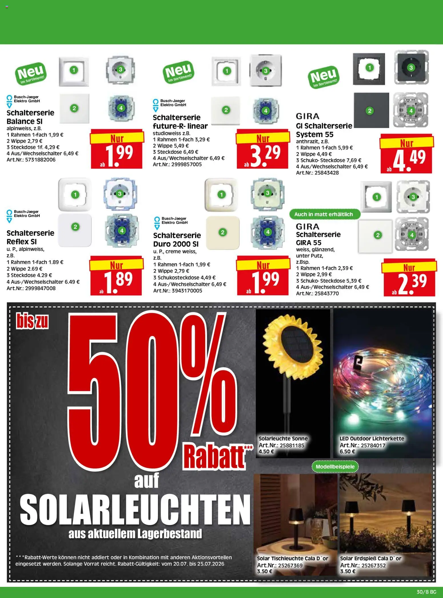 HERKULES Bau & Garten – gültig ab 20.07.2026 | Seite: 8 | Produkte: Steckdose, Creme, Solarleuchte