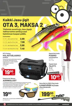 Motonet-mainoslehti voimassa 22.04.2026 alkaen | Sivu: 7 | Tuotteet: Puukko, Ilmakivääri, Aurinkolasit, Sirppi