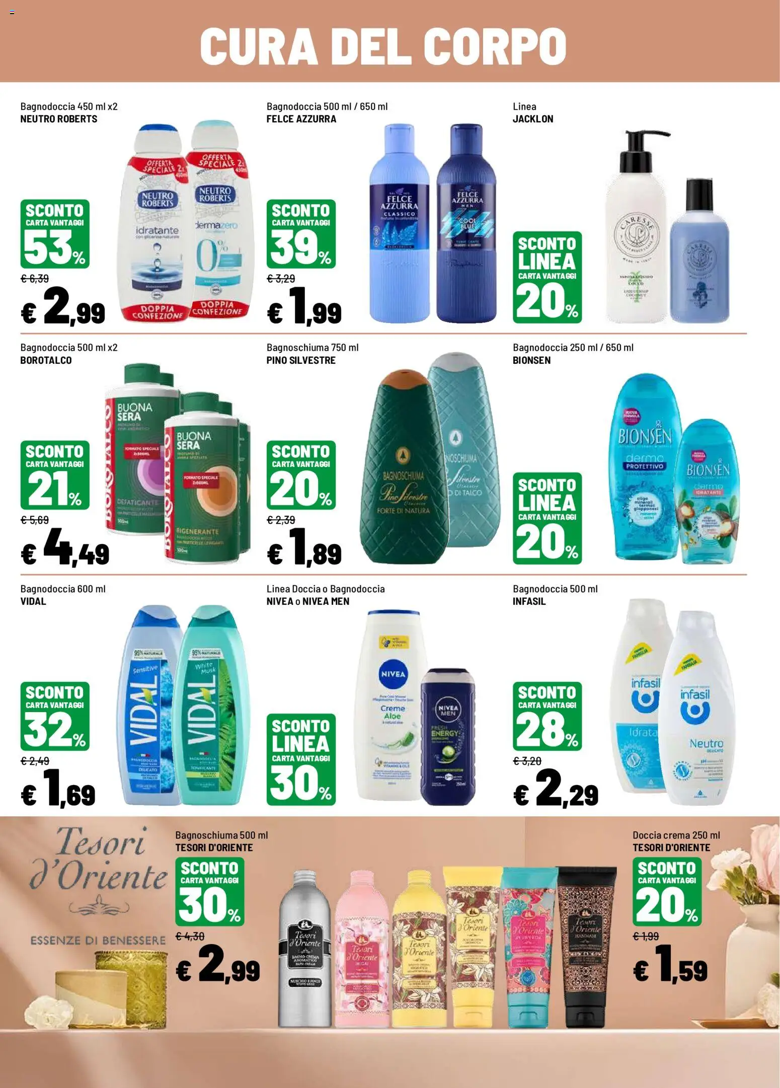 Volantino Iper del 21/09/2026 | Pagina: 12 | Prodotti: Crema, Bagnoschiuma, Talco, Doccia