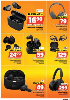Power-mainoslehti voimassa 11.05.2026 alkaen | Sivu: 5 | Tuotteet: Vastamelukuulokkeet, Langattomat kuulokkeet, Kuulokkeet