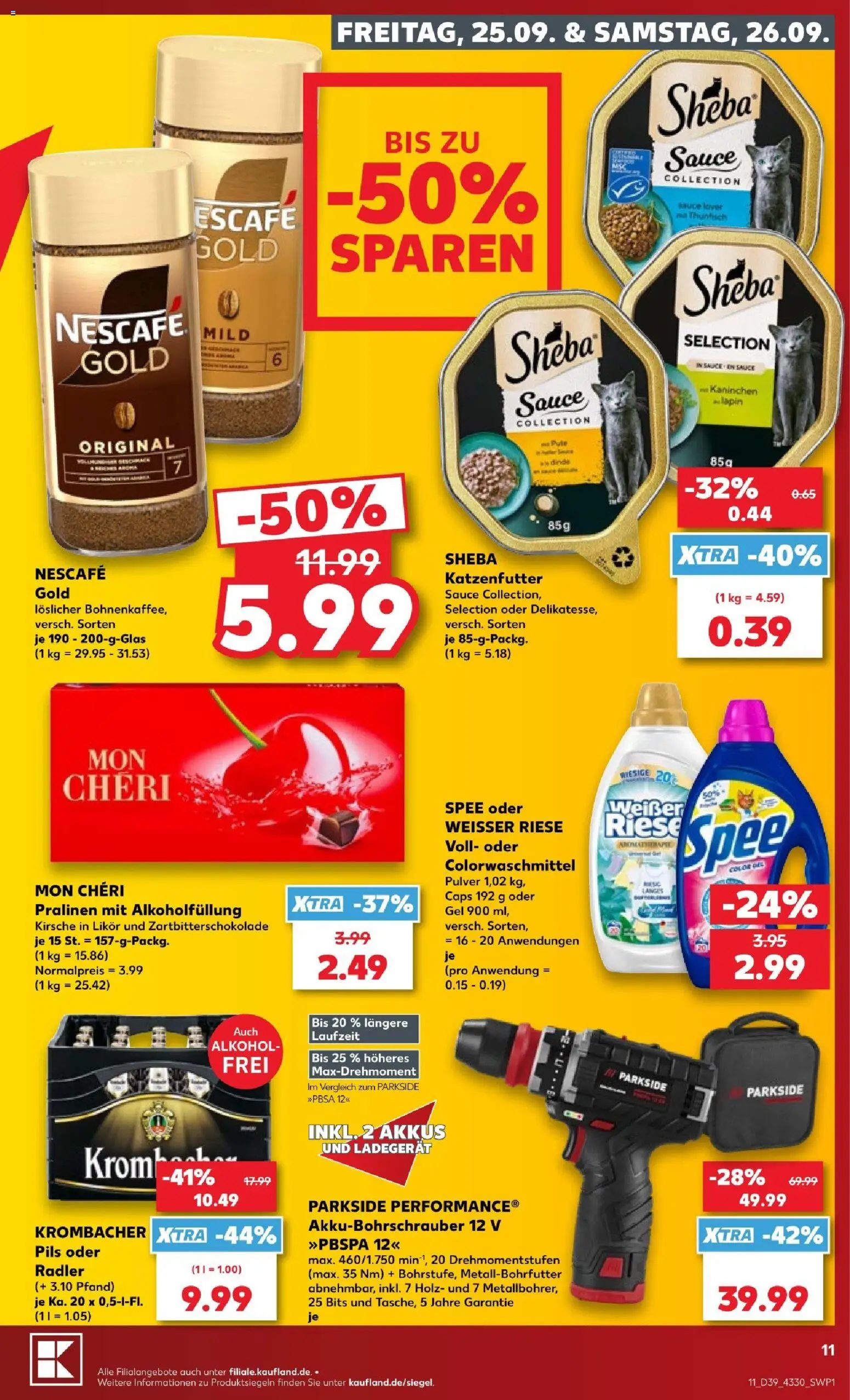 Kaufland Prospekt Potsdam – gültig ab 24.09.2026 | Seite: 11 | Produkte: Sheba, Kaninchen, Likör, Spee