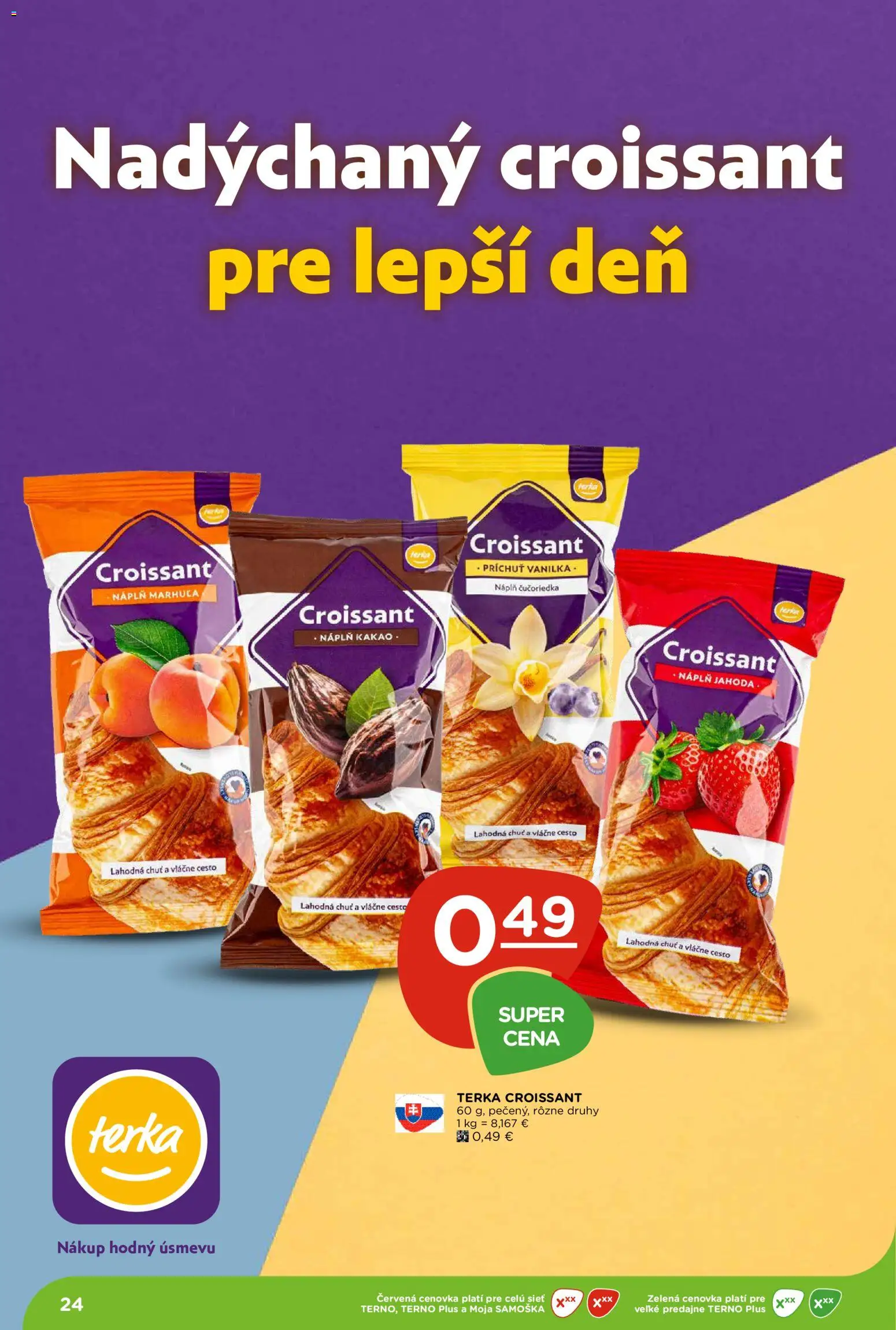 Nové Terno akcie – leták je platný od 03.09.2026 | Strana: 24 | Produkty: Cesto, Croissant, Vanilka, Kakao