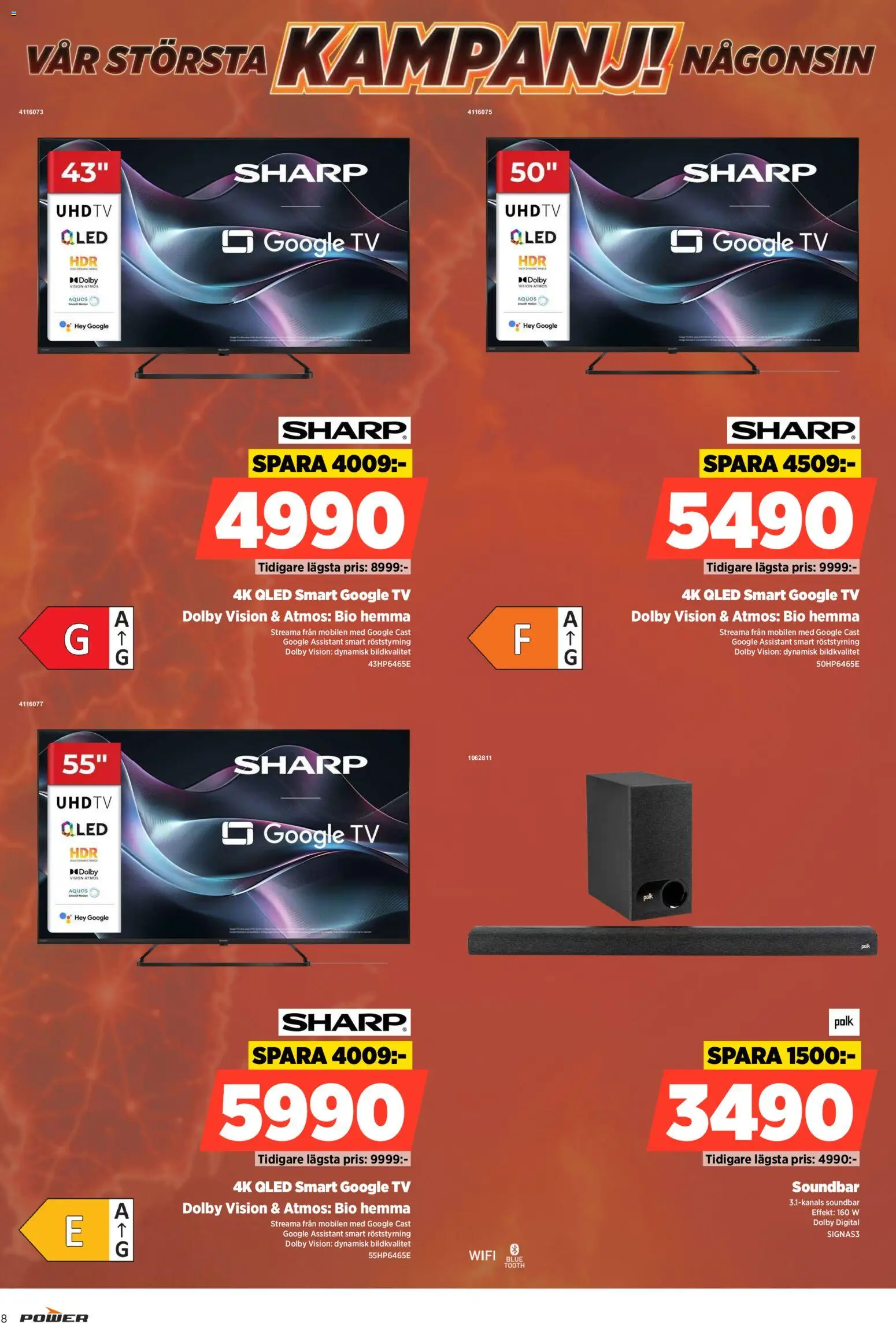 Power reklamblad aktuell från 07/09/2026 | Sida: 8 | Produkter: Soundbar, Tv, Wifi