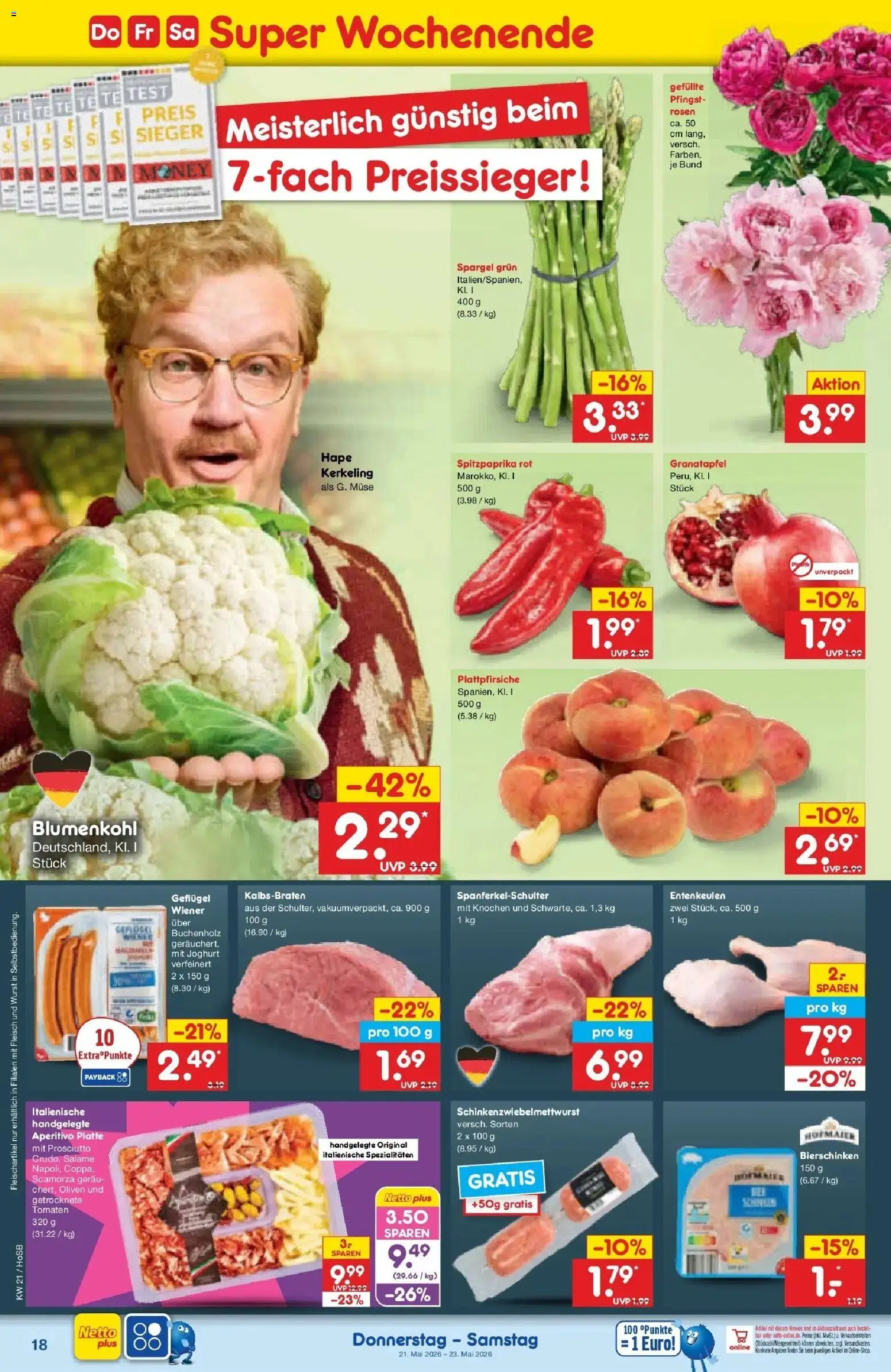 Netto Marken-Discount Prospekt Hannover	 – gültig ab 17.05.2026 | Seite: 20 | Produkte: Joghurt, Tomaten, Spargel, Wurst