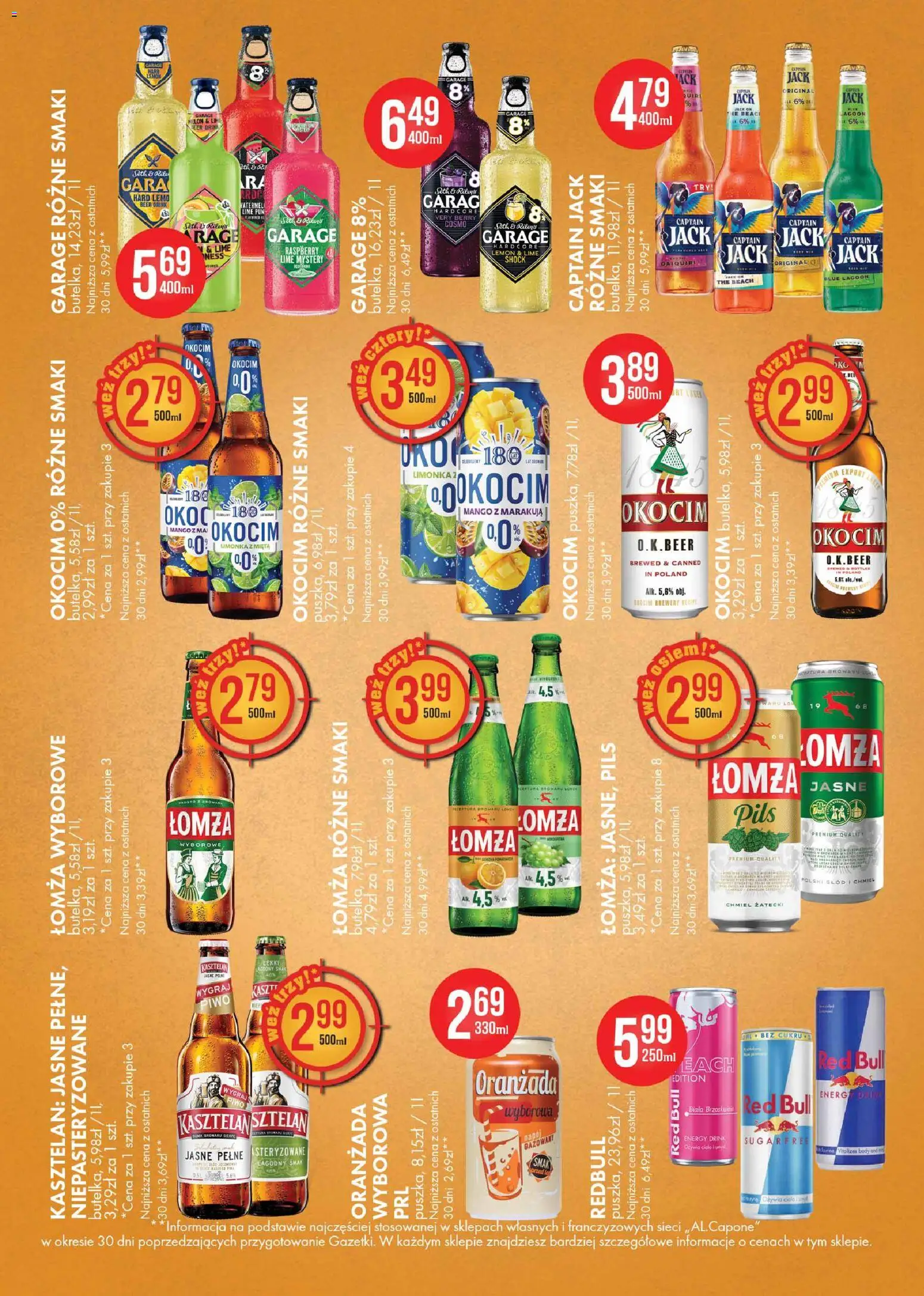 Al.Capone gazetka od 08.06.2026 | Strona: 34 | Produkty: Mango, Red bull, Mięta, Piwo