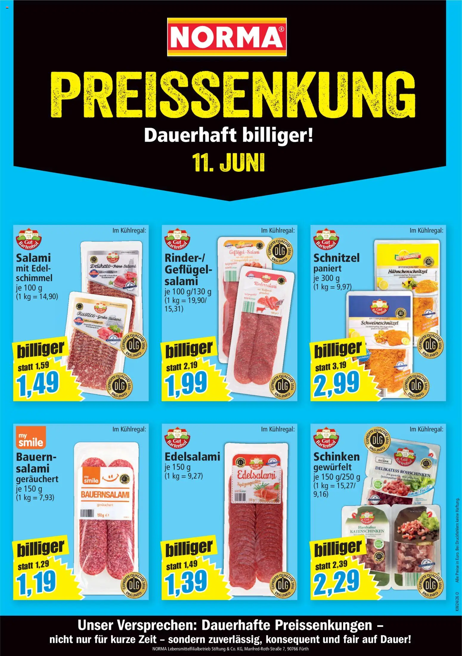 Norma Prospekt – gültig ab 17.08.2026 | Seite: 22 | Produkte: Schnitzel, Salami, Schinken