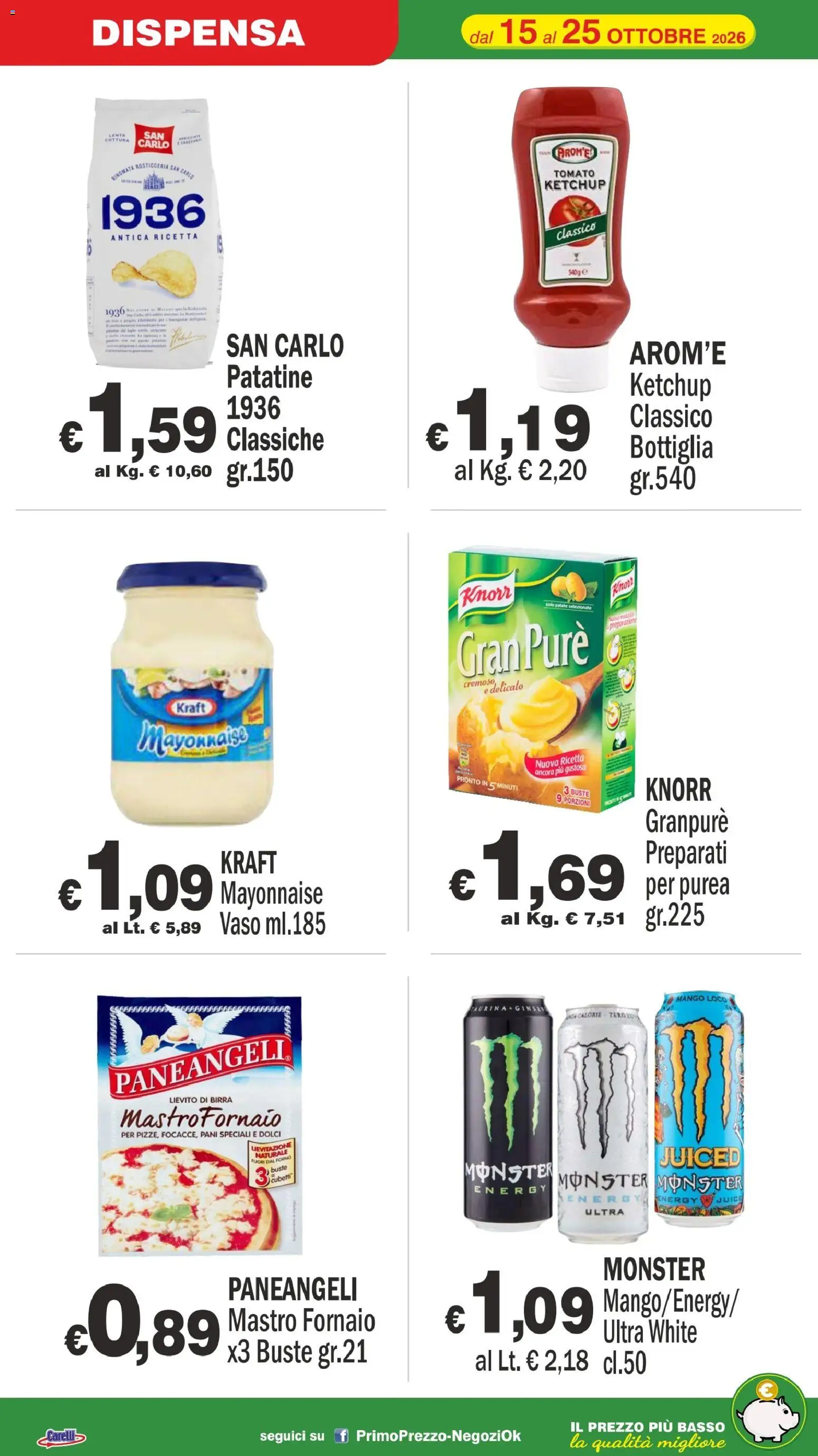 Volantino Primo Prezzo del 15/10/2026 | Pagina: 16 | Prodotti: Birra, Patate, Mango, Purea