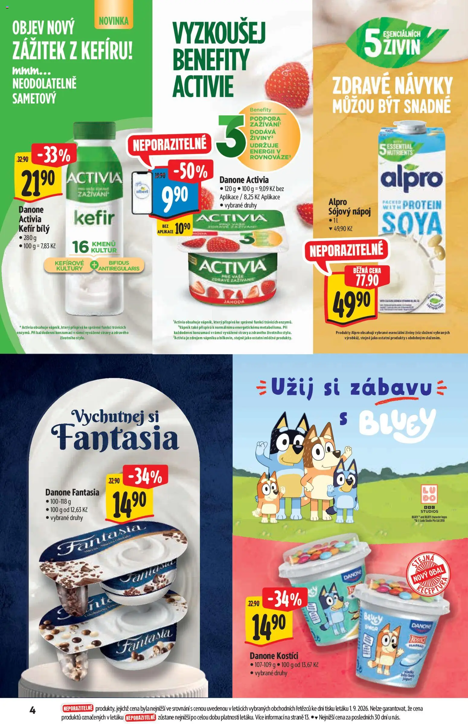 Albert katalog - Supermarket od 09.09.2026 | Strana: 4 | Produkty: Kostici, Sójový nápoj, Protein, Alpro