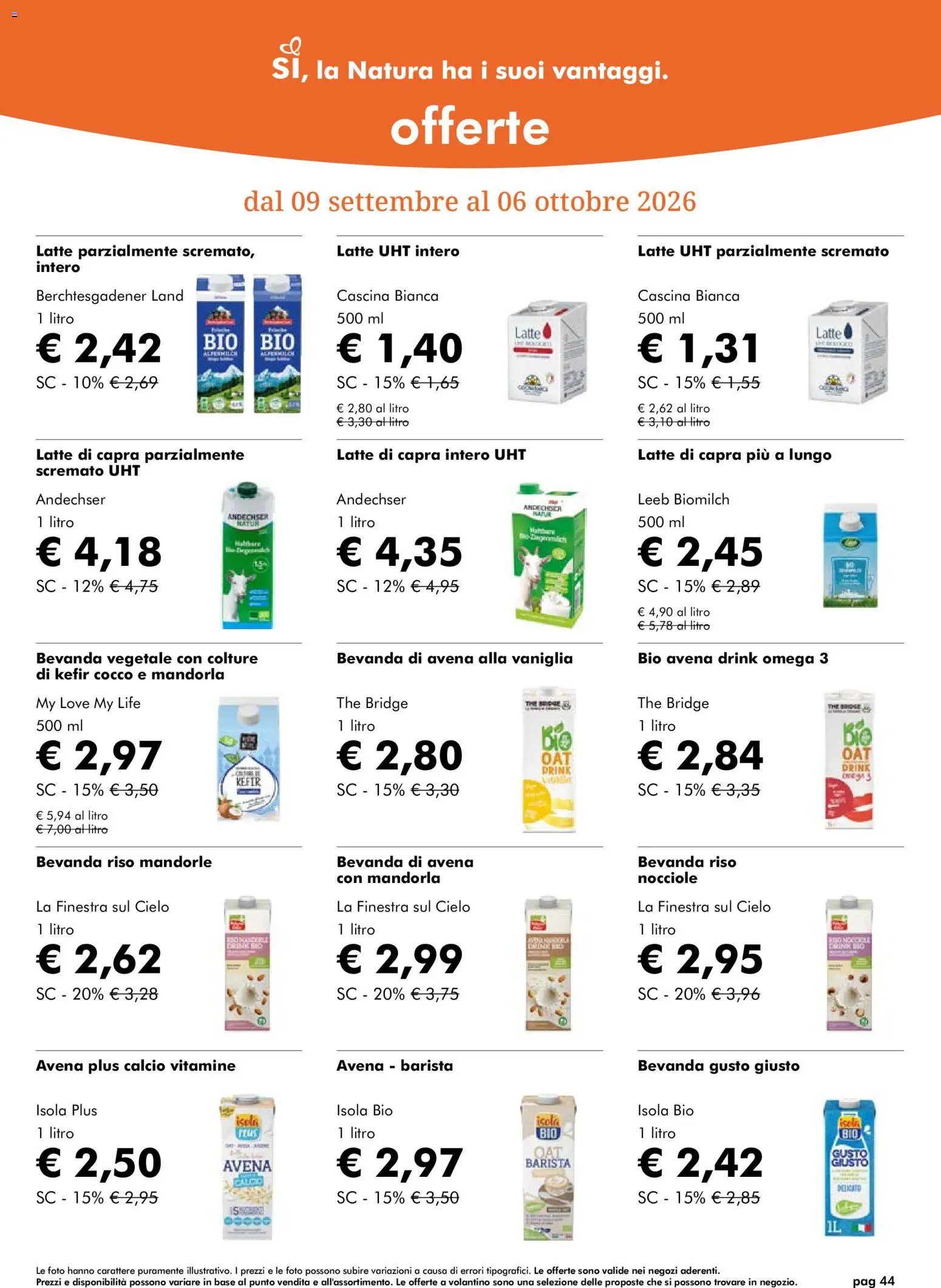 Volantino Natura Sì del 09/09/2026 | Pagina: 44 | Prodotti: Riso, Mandorla, Mandorle, Omega