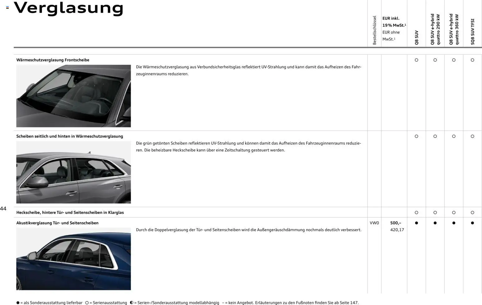 Audi Q8 – gültig ab 06.11.2025 | Seite: 44