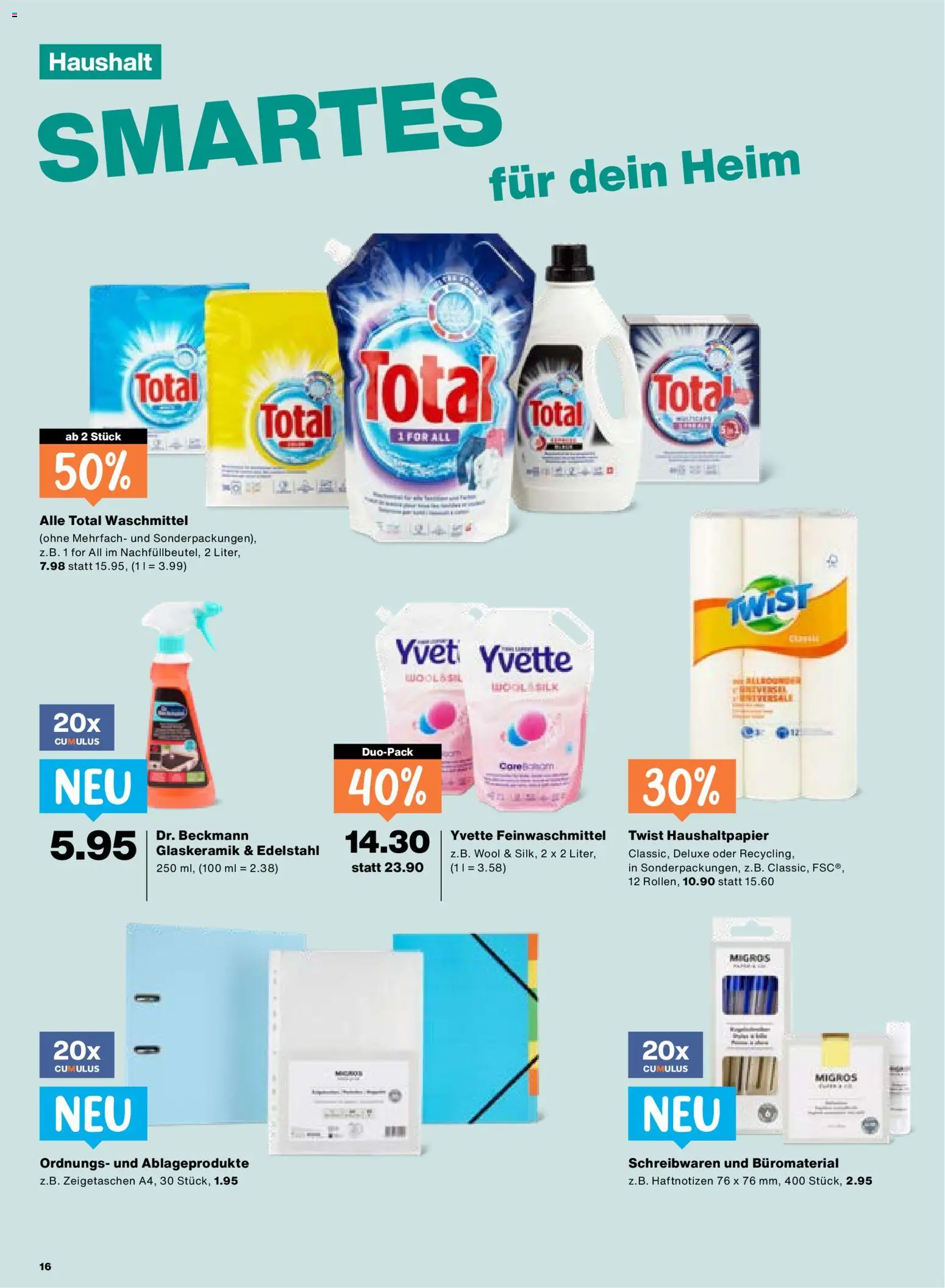 Migros aktionen – gültig ab 23.07.2026 | Seite: 16 | Produkte: Waschmittel