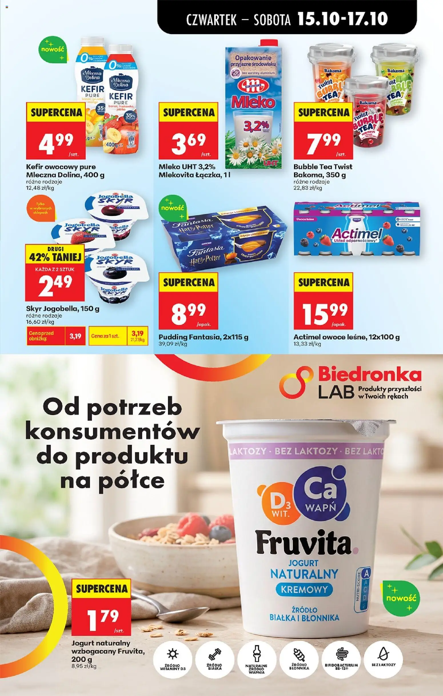 Biedronka gazetka - Czas na toast od 15.10.2026 | Strona: 55 | Produkty: Mango, Jogurt naturalny, Actimel, Mleko