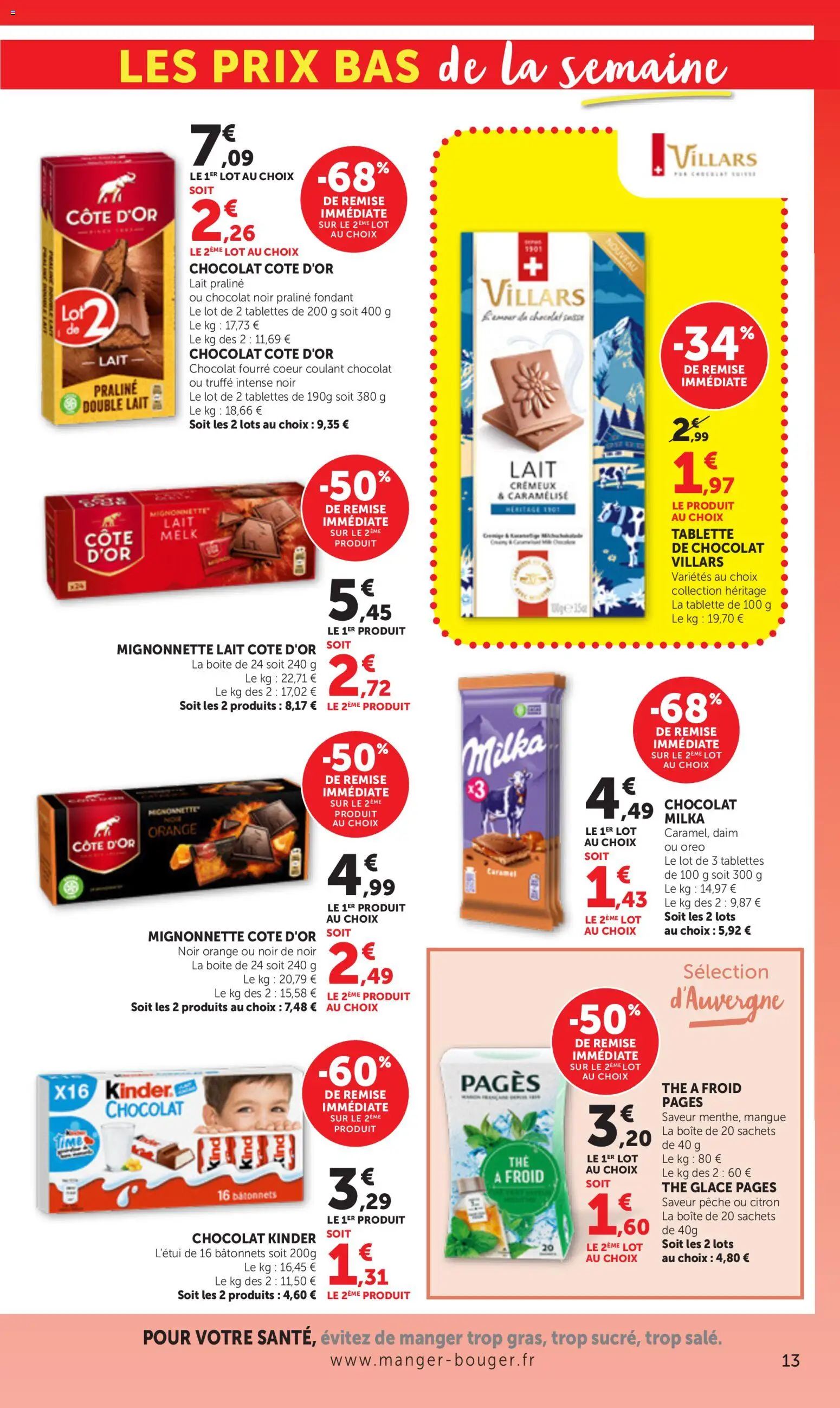 {H1} | Page: 13 | Produits: Orange, Pêche, Thé glacé, Chocolat