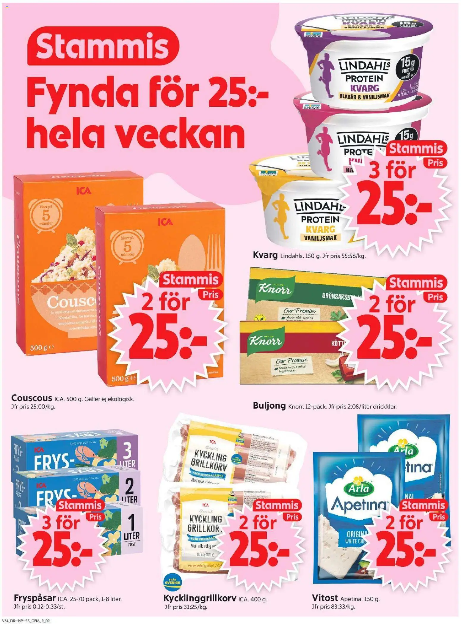 ICA Supermarket reklamblad aktuell från 17/08/2026 | Sida: 2 | Produkter: Couscous, Galler, Grillkorv, Blåbär
