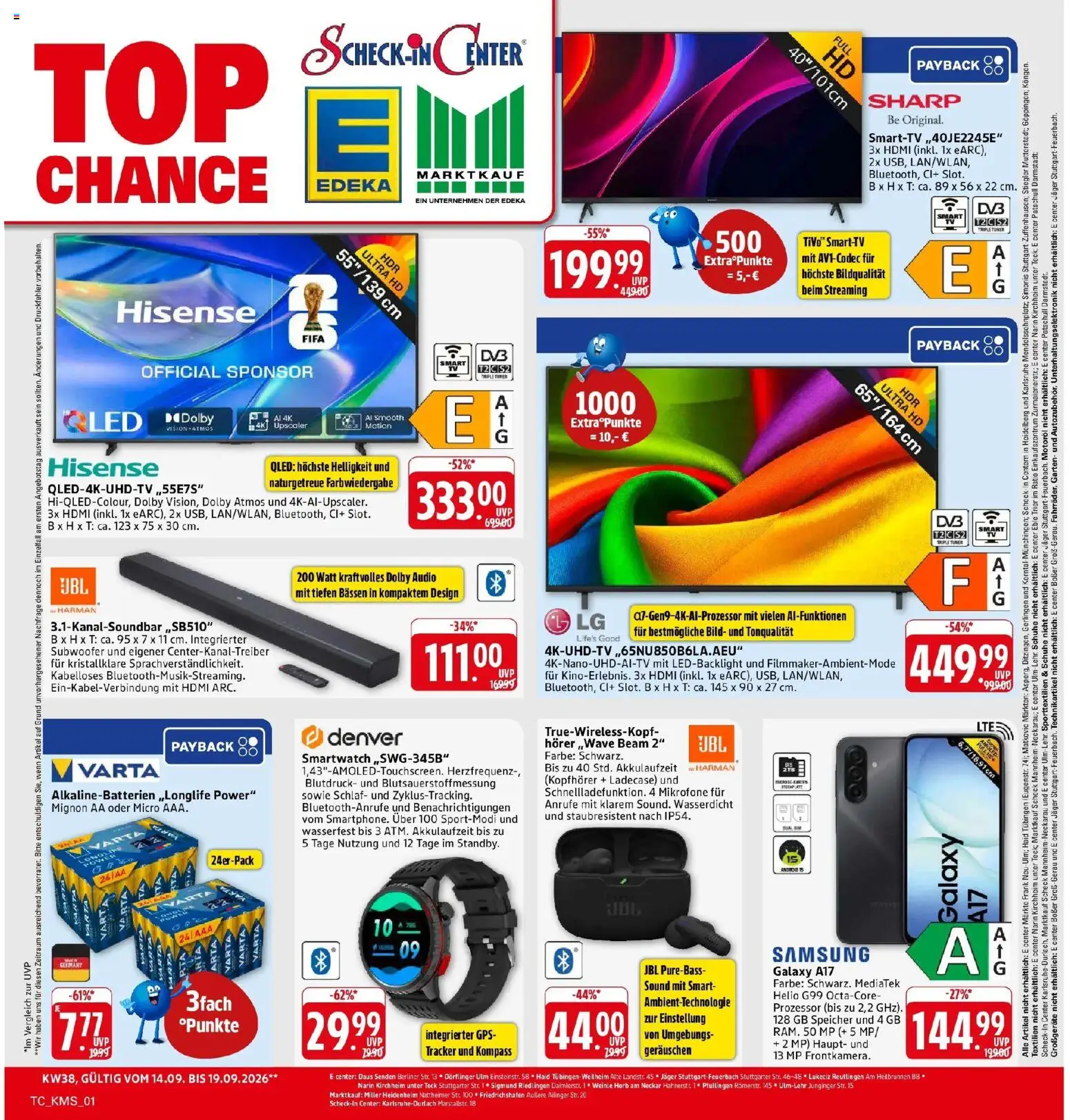 Marktkauf Prospekt Heidenheim (ab 14.09.2026) » Angebote online | Seite: 33 | Produkte: Berliner, Hisense, Samsung, Audio