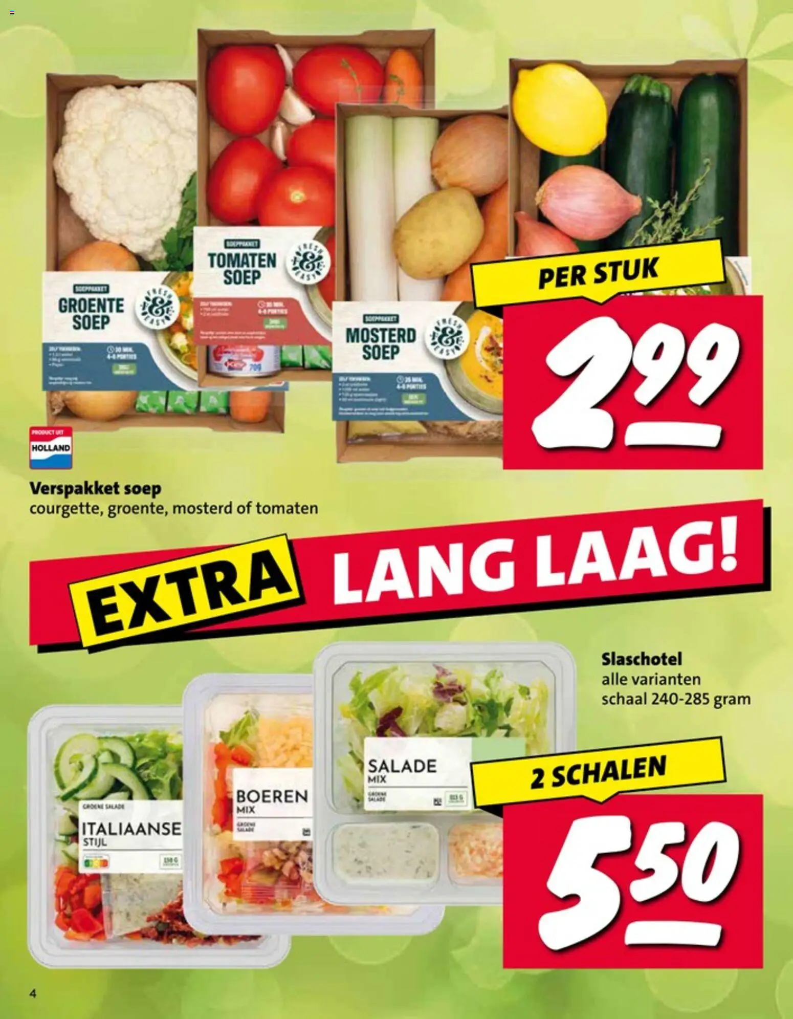 {H1} | Pagina: 4 | Producten: Tomaten, Schaal, Salade