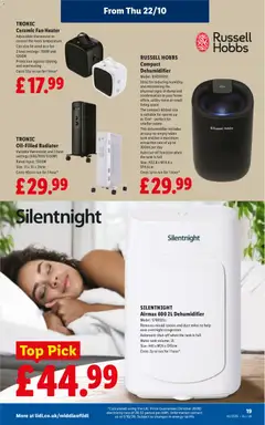 Preview of Weekly offers Lidl England valid from 22/10/2026 | Page: 23 | Products: Radiator, Water, Fan, Dehumidifier