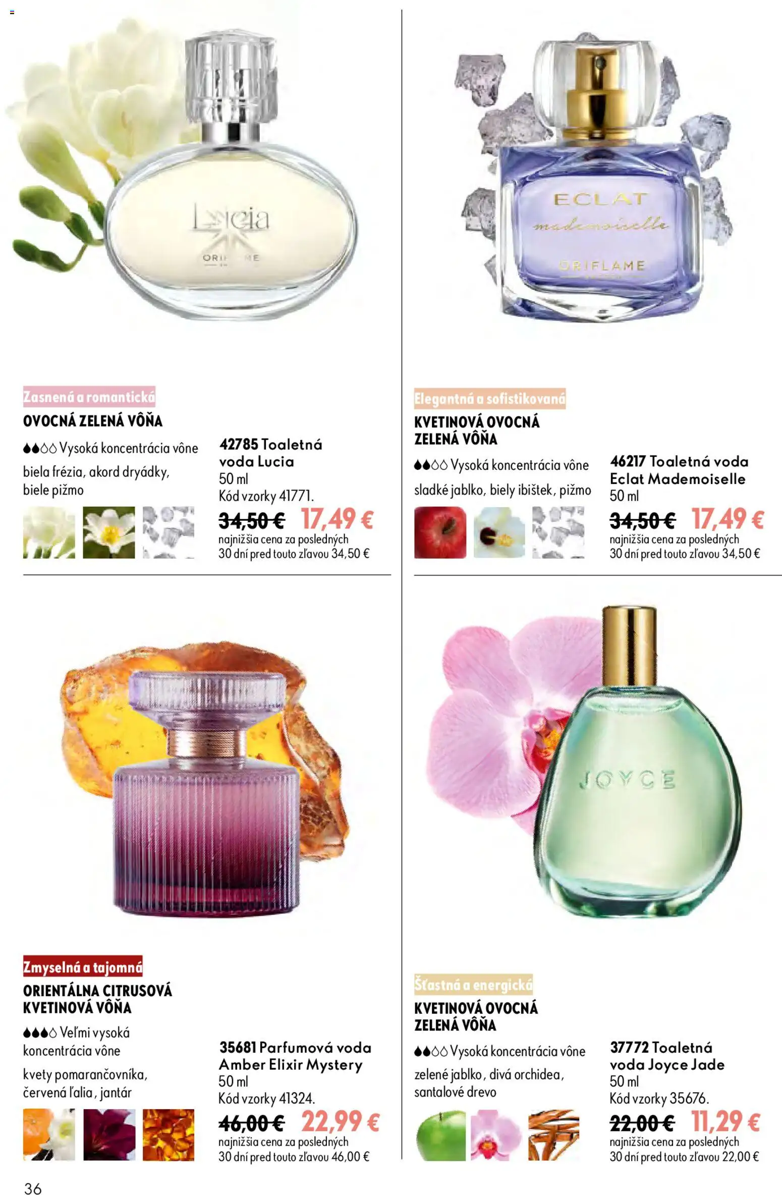 Nové Oriflame akcie – leták je platný od 09.09.2026 | Strana: 36 | Produkty: Toaletná voda, Voda, Kvety