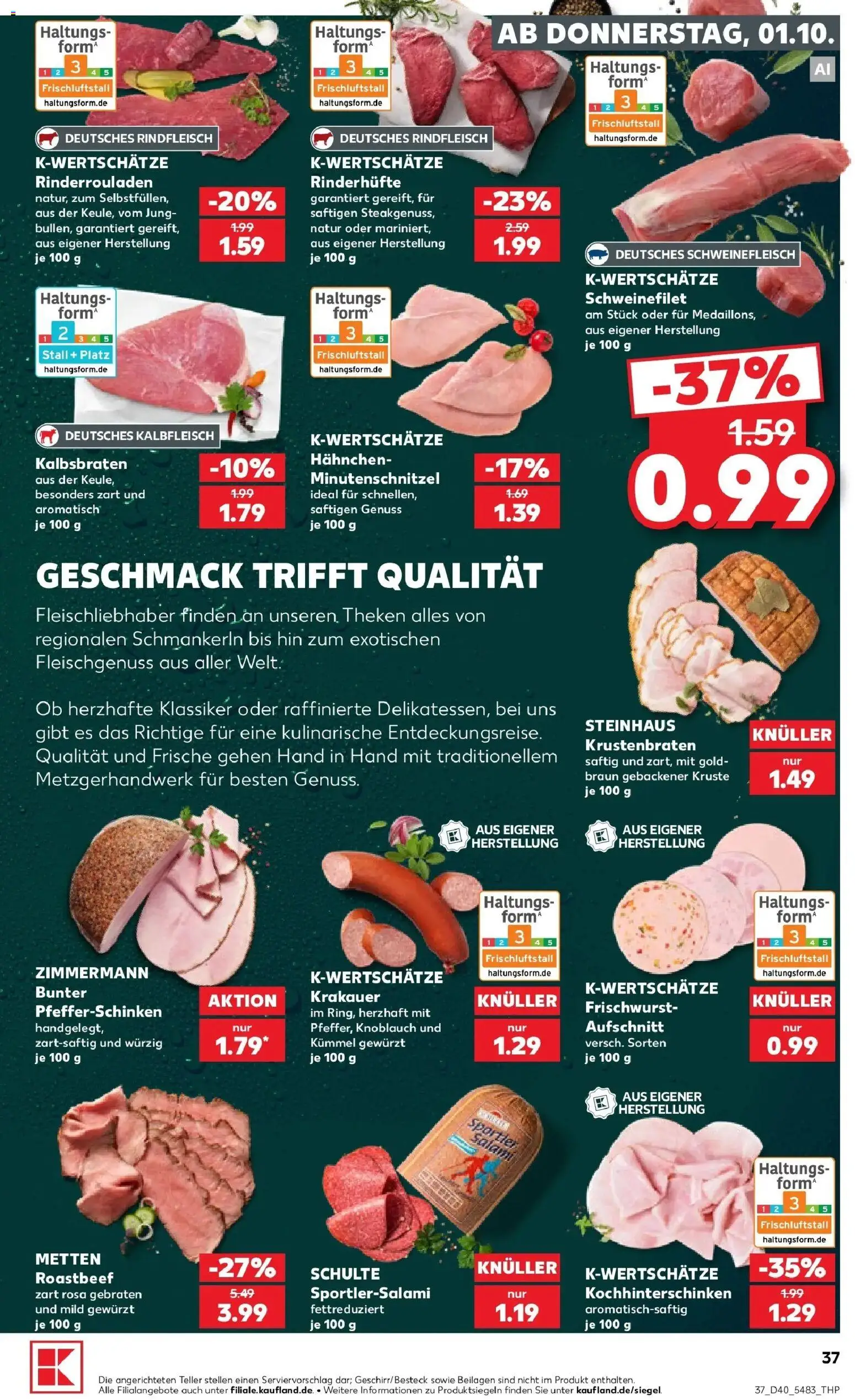 Prospekt Kaufland ab 28.09.2026 » Angebote Online zum Blättern | Seite: 47 | Produkte: Beilagen, Hahnchen, Roastbeef, Schweinefleisch