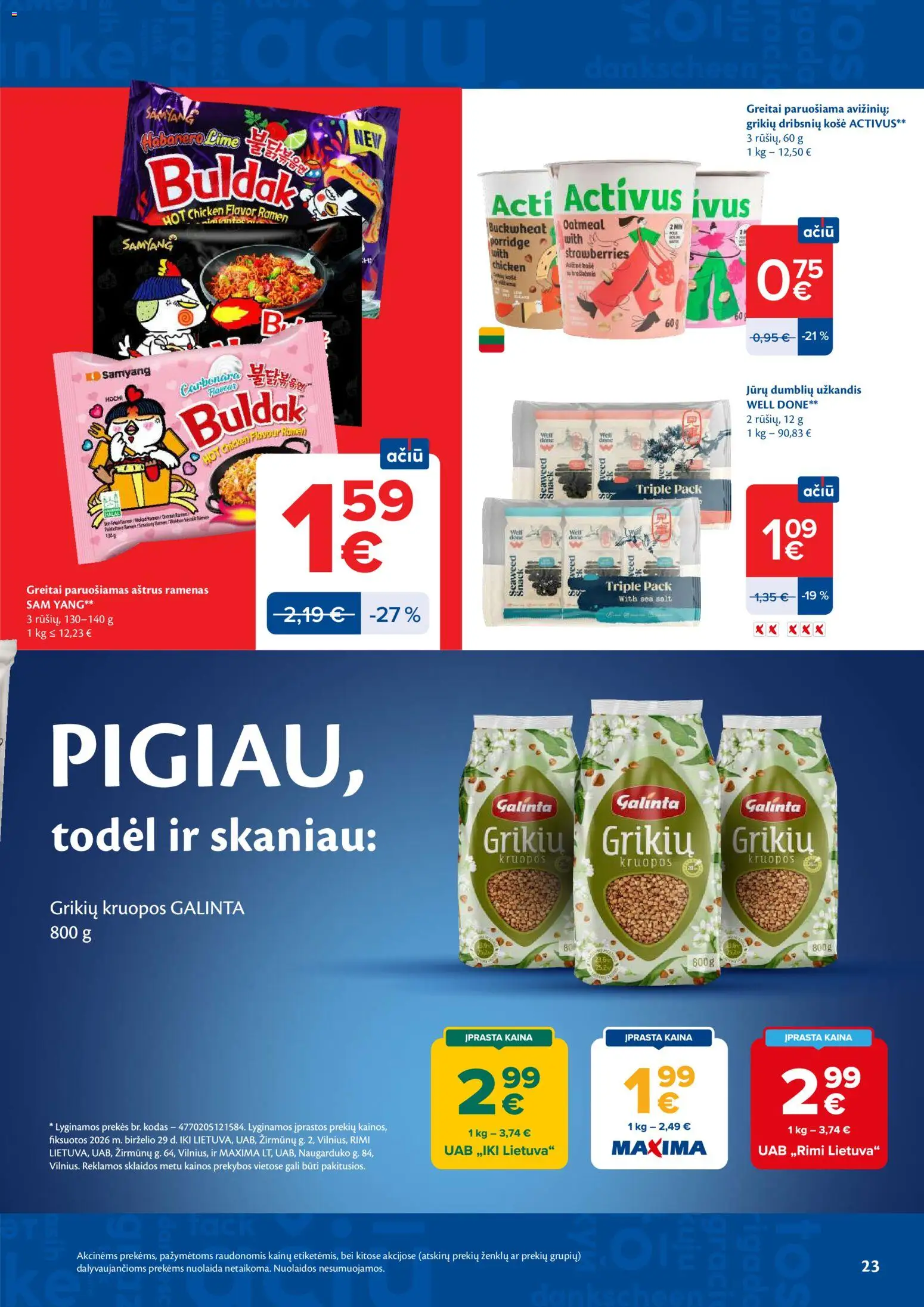 MAXIMA akcijos nuo 2026.07.07 | Puslapis: 23 | Prekių: Košė, Kruopos