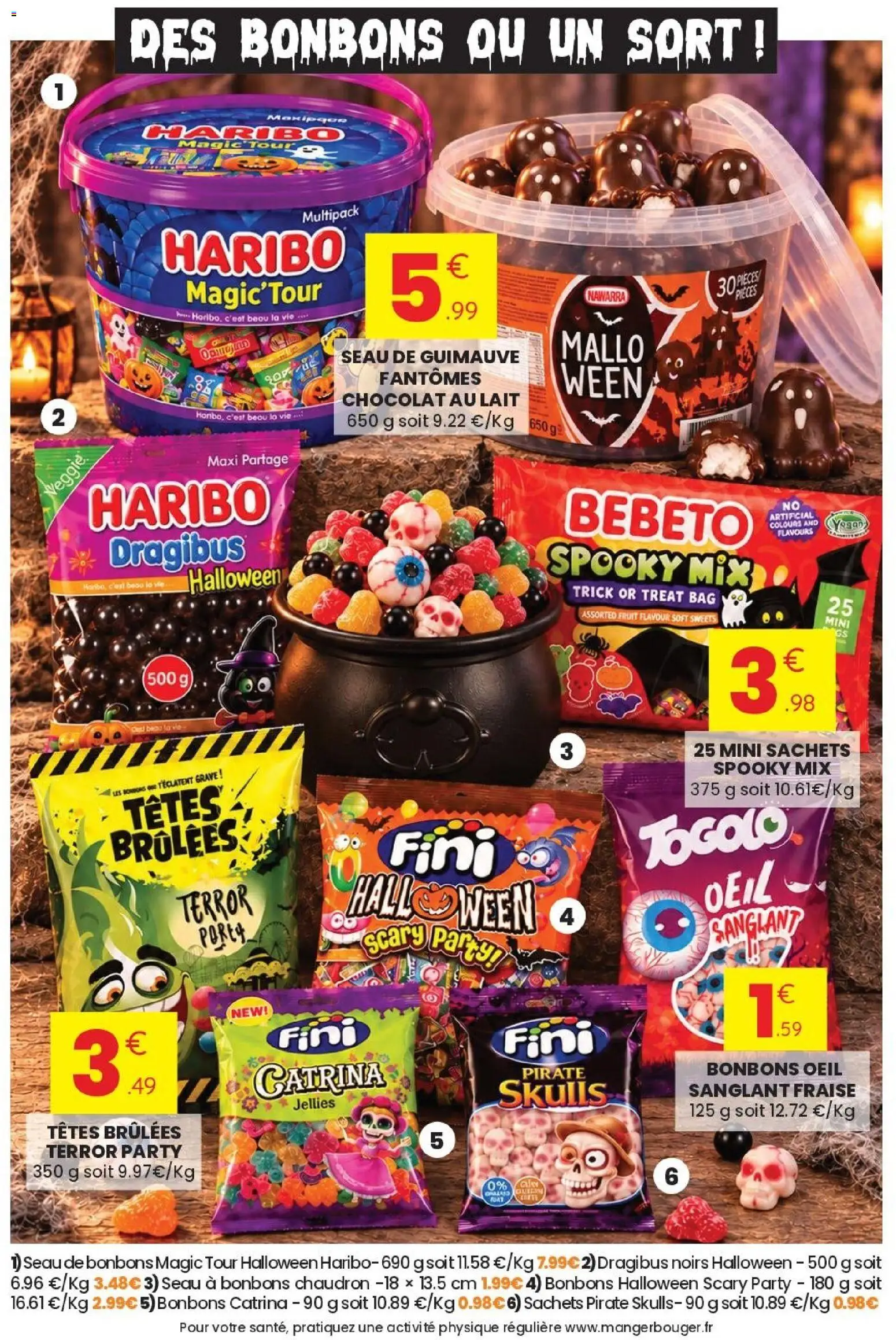 {H1} | Page: 2 | Produits: Fraise, Bonbons halloween, Lait, Chocolat