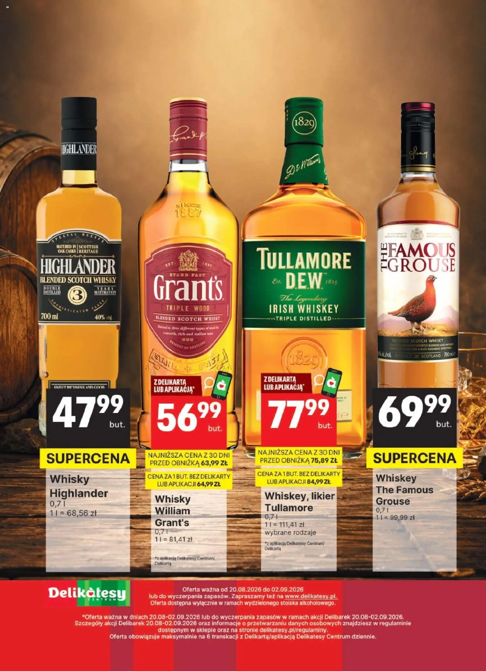 Delikatesy Centrum gazetka - DeliBarek od 03.09.2026 | Strona: 23 | Produkty: Grant's, Irish whiskey, Delikatesy, Whisky