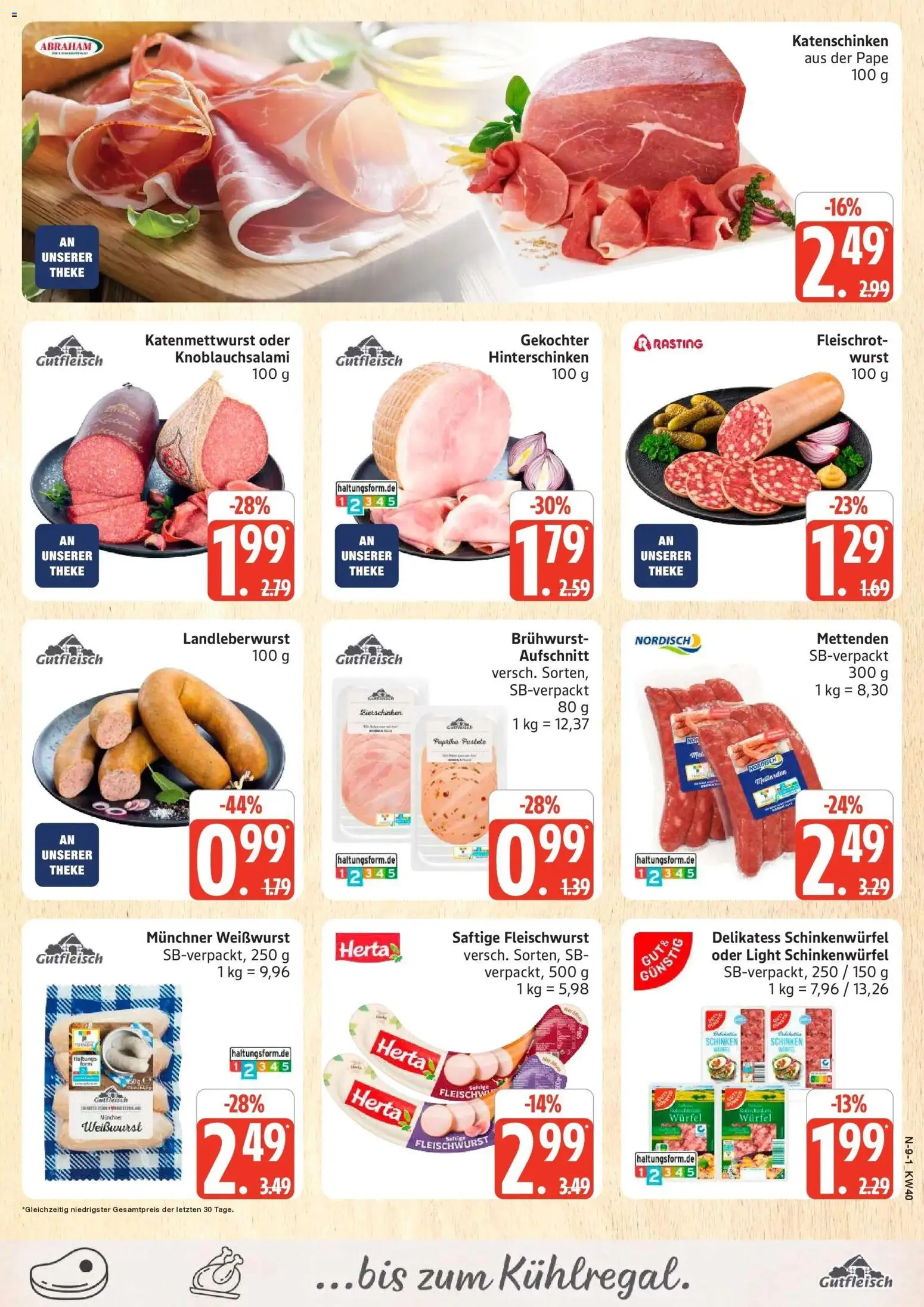 Edeka Prospekt Schleswig (ab 28.09.2026) » Angebote Online | Seite: 9 | Produkte: Theke, Weißwurst, Wurst, Schinken