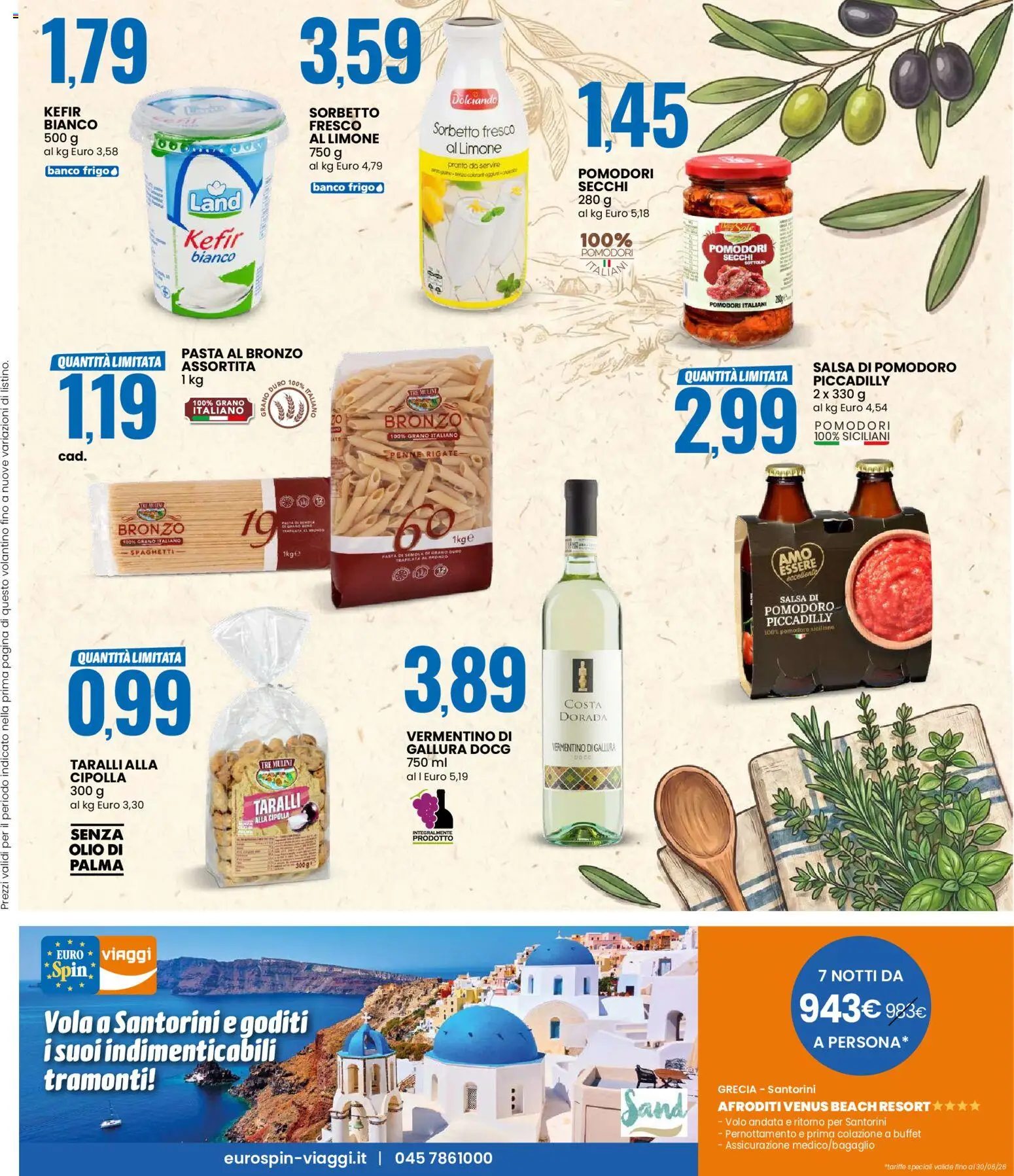 Volantino Eurospin del 18.06.2026 | Pagina: 7 | Prodotti: Sorbetto, Limone, Olio, Pasta