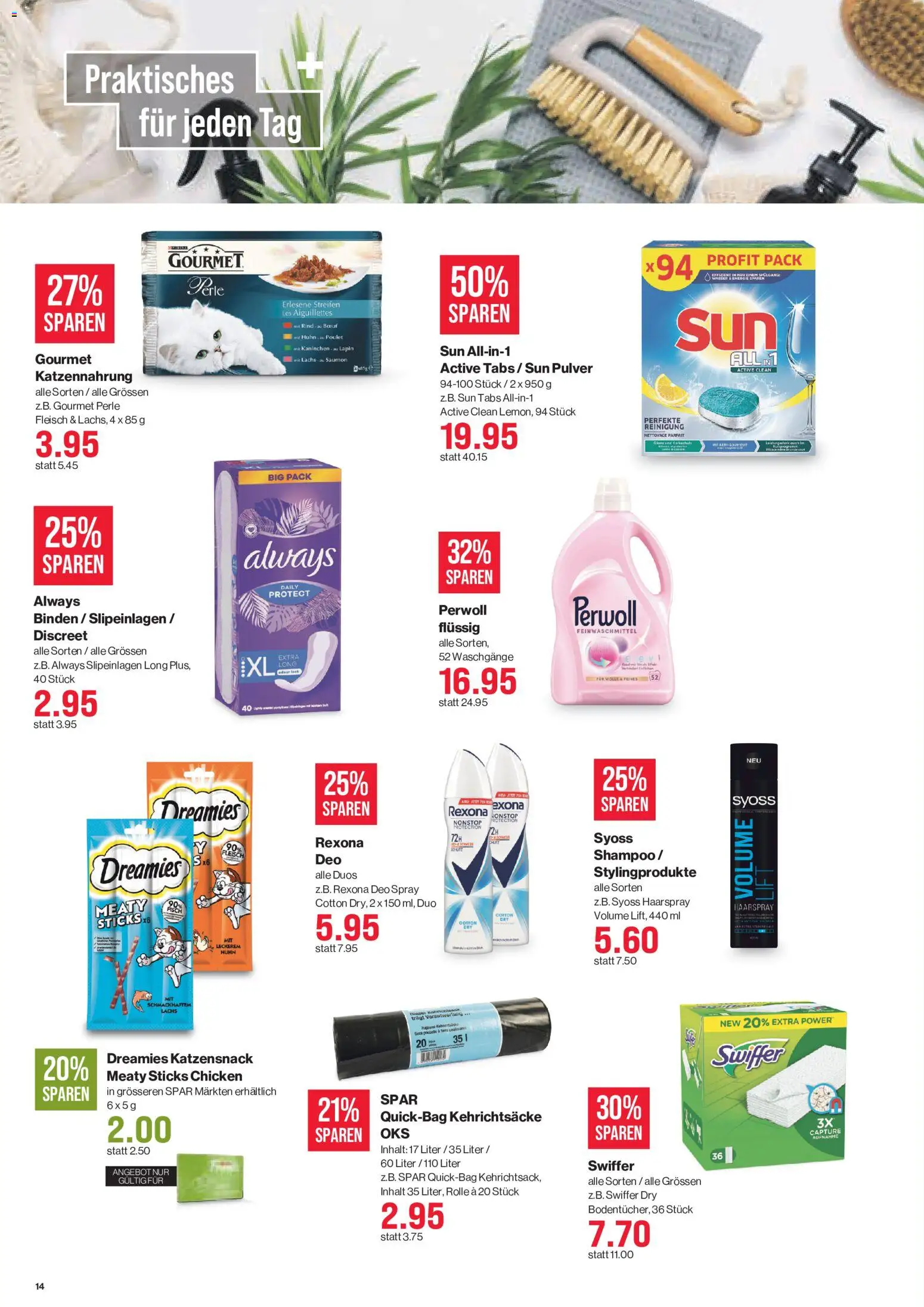 SPAR aktionen – gültig ab 01.10.2026 | Seite: 14 | Produkte: Kaninchen, Pulver, Shampoo, Lachs