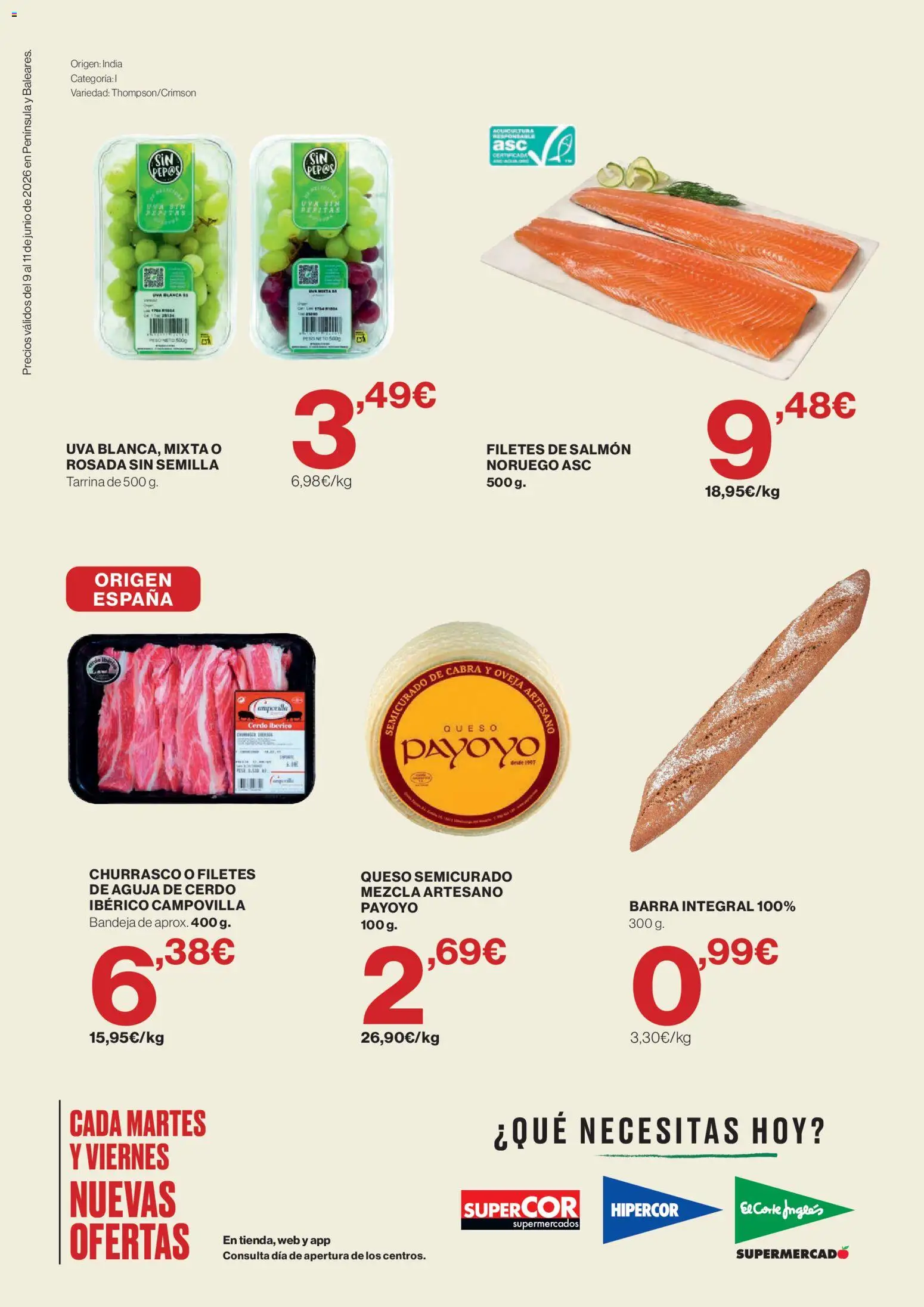 El Corte Inglés ofertas │ válido desde el 09.06.2026 | Página: 2 | Productos: Queso, Cerdo, Peso, Bandeja