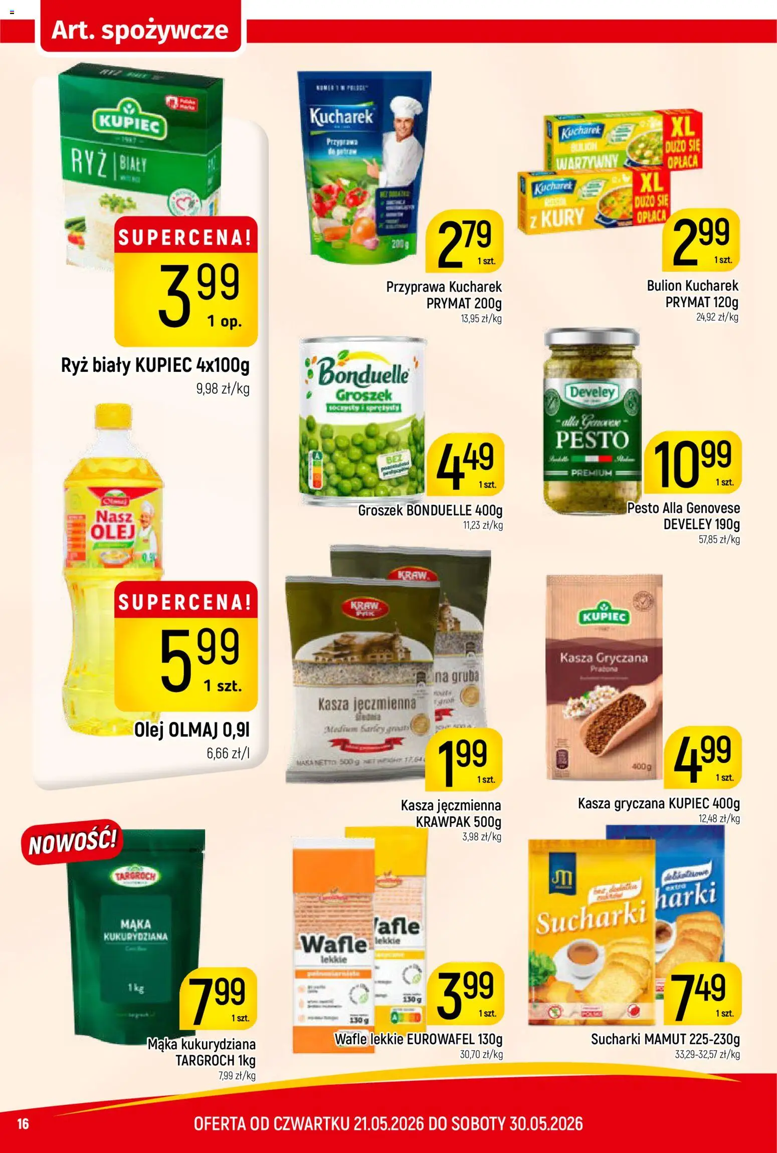 Piotruś Pan gazetka od 21.05.2026 | Strona: 16 | Produkty: Groszek, Kasza, Kasza gryczana, Pesto