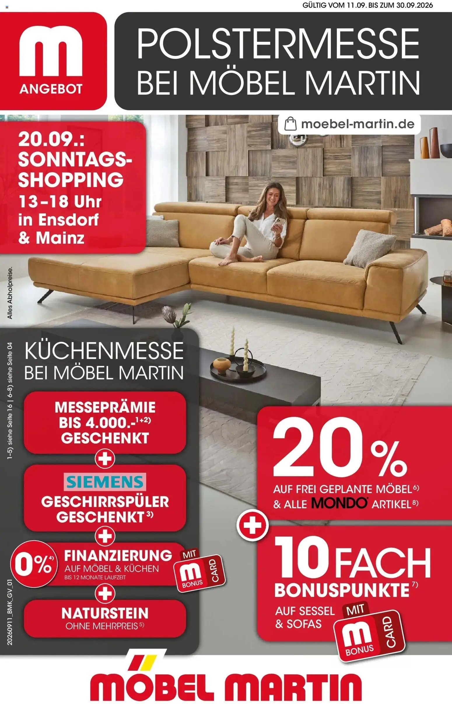 Mobel Martin Freitag, 11. September Aktionspreise
