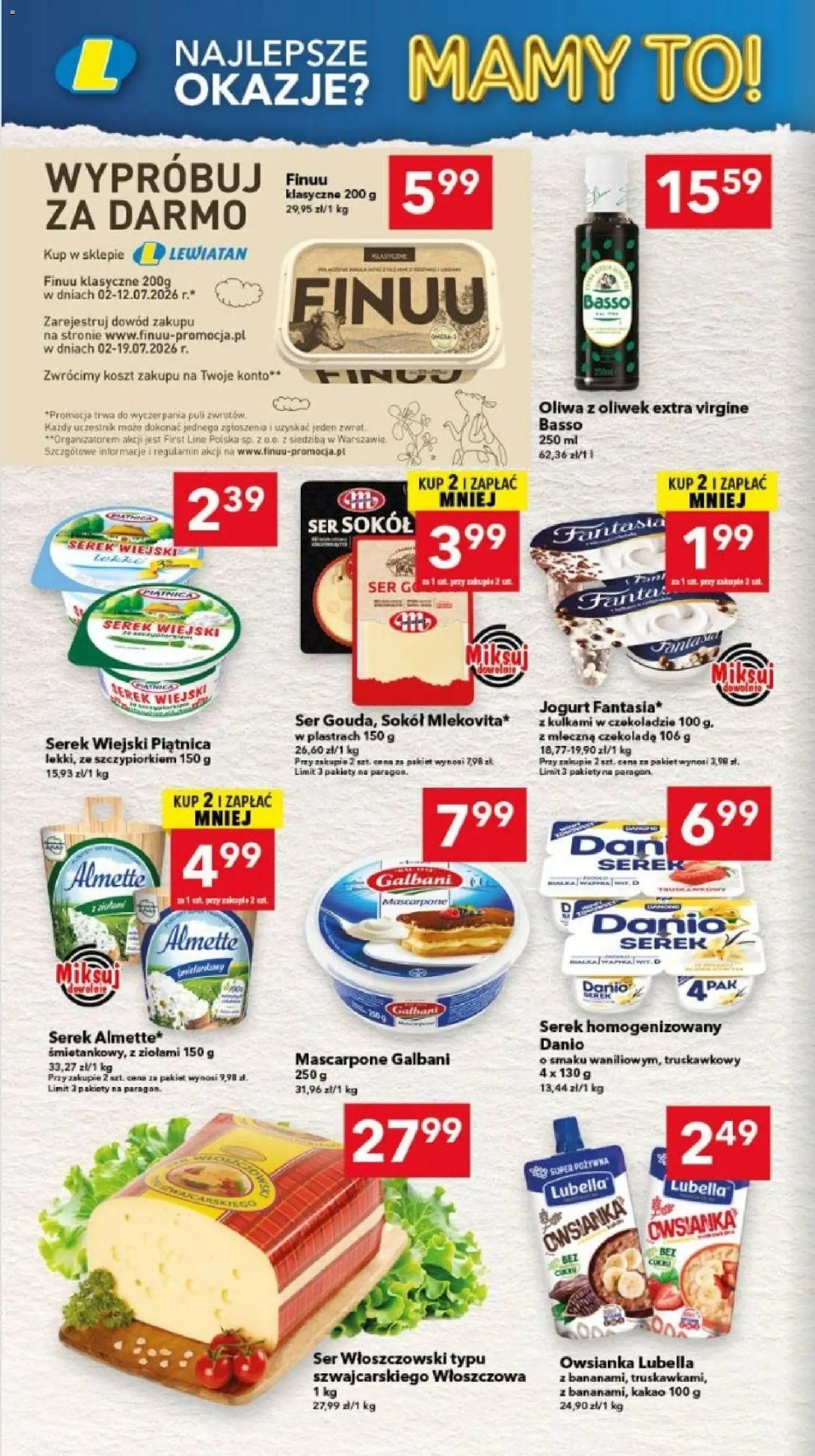 Lewiatan gazetka - Legnica od 02.07.2026 | Strona: 4 | Produkty: Serek, Mascarpone, Ser, Czekolada