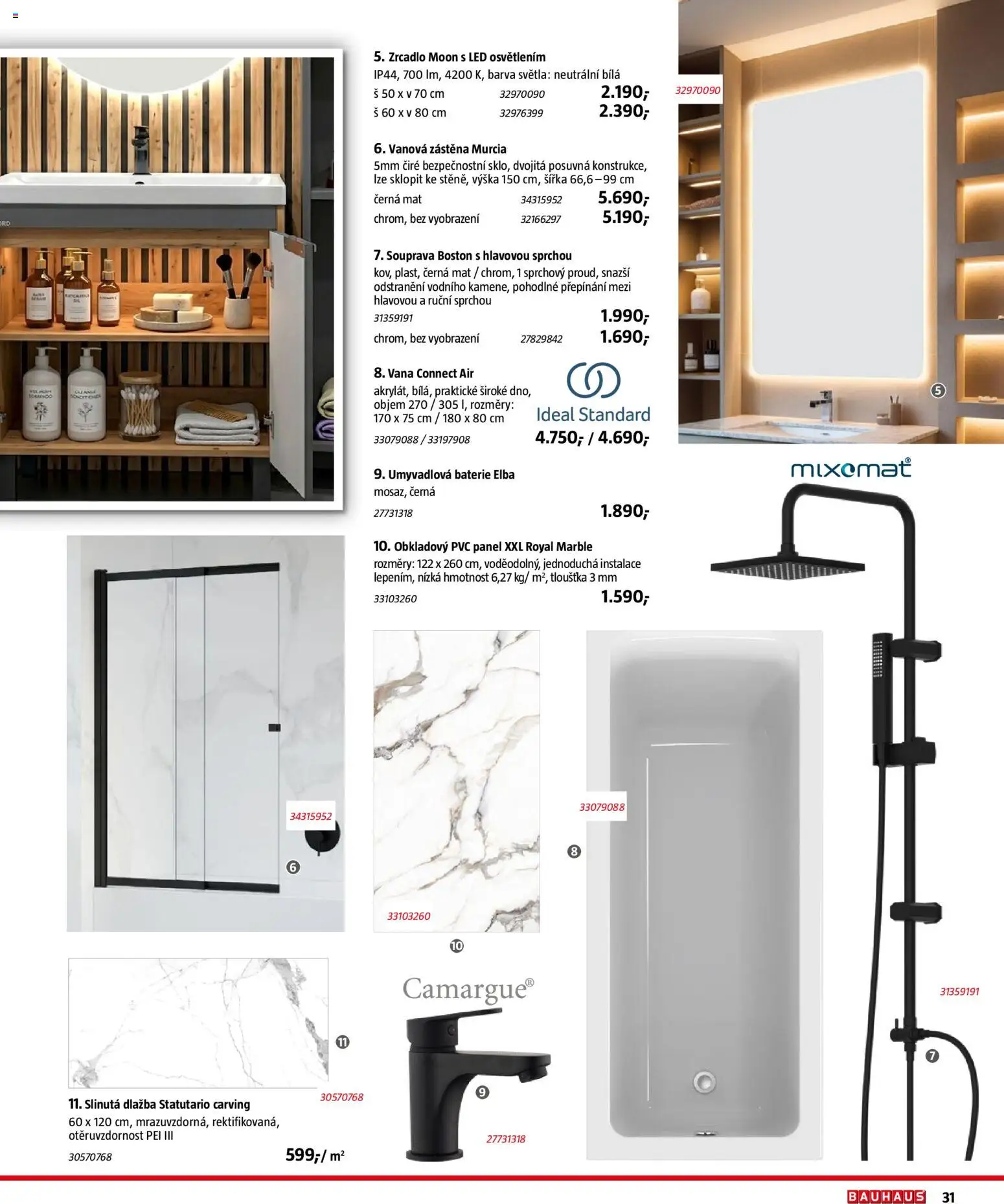 Katalog Sanita od 29.09.2026 | Strana: 31 | Produkty: Baterie, Vana, Zrcadlo, LED