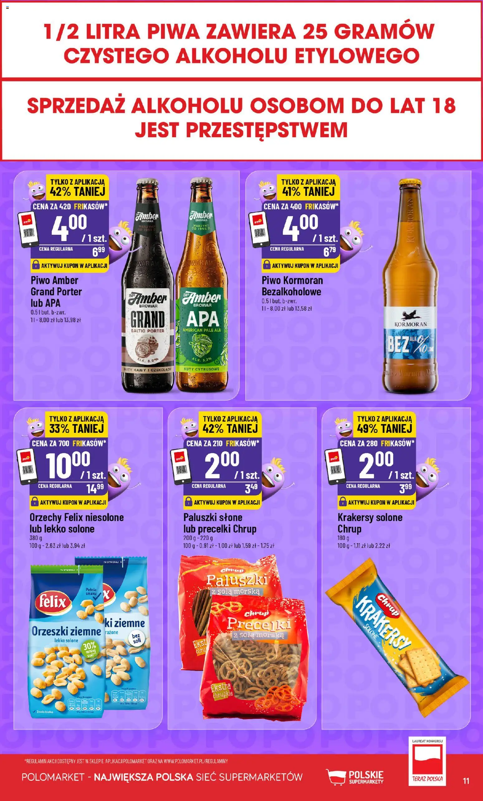 POLOmarket gazetka - Frikasowe Hity od 07.10.2026 | Strona: 11 | Produkty: Paluszki, Krakersy, Orzeszki ziemne, Orzeszki